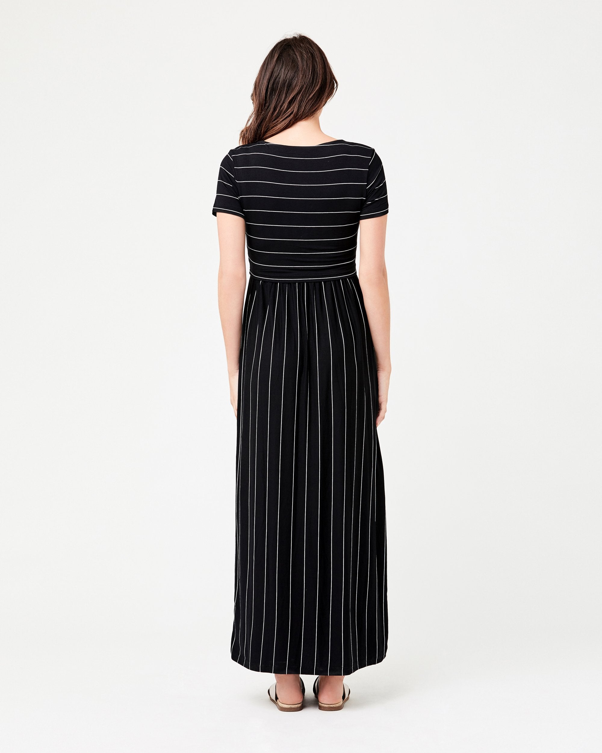 Maxi Crop Top Nursing Dress Black / Flint