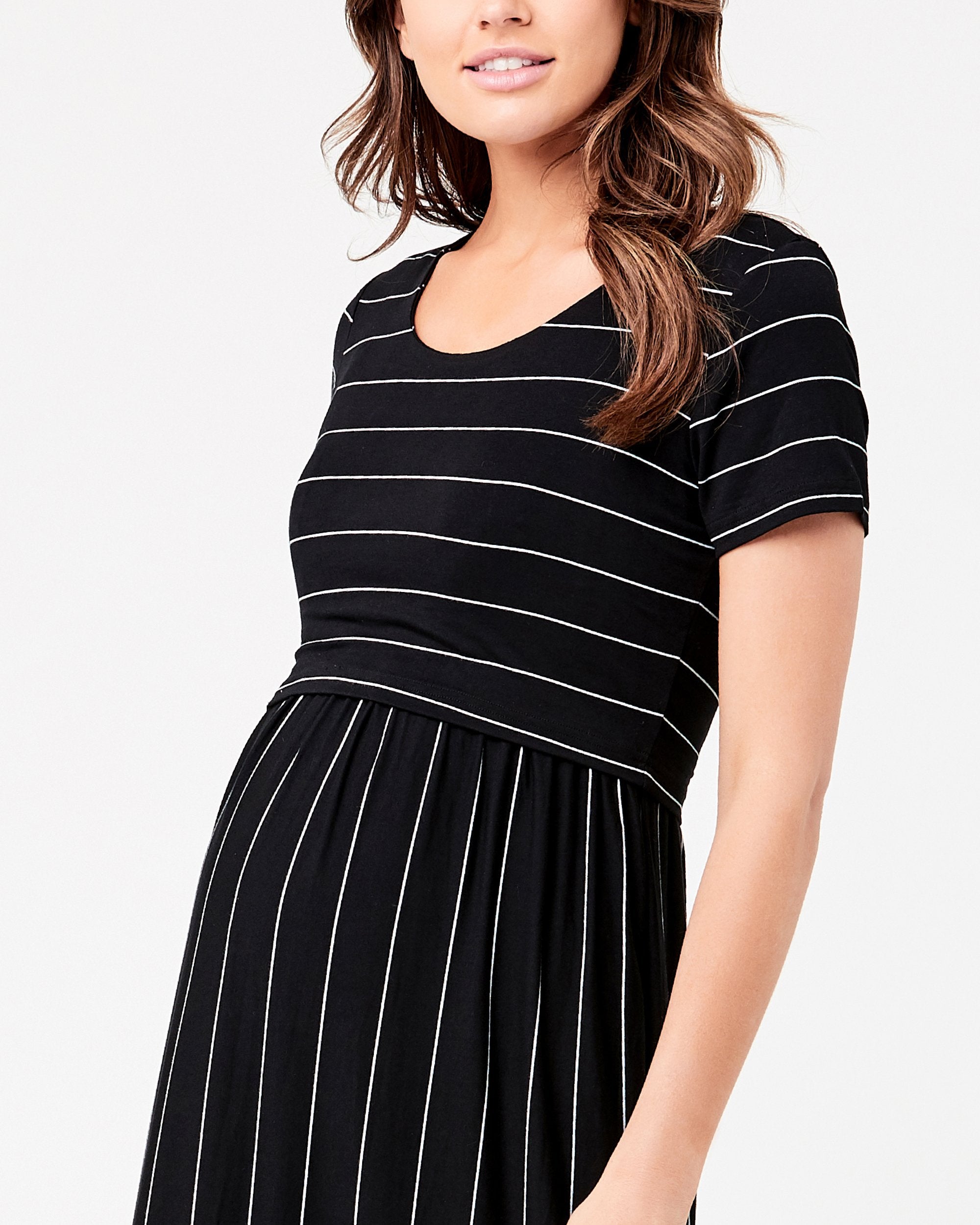 Maxi Crop Top Nursing Dress Black / Flint
