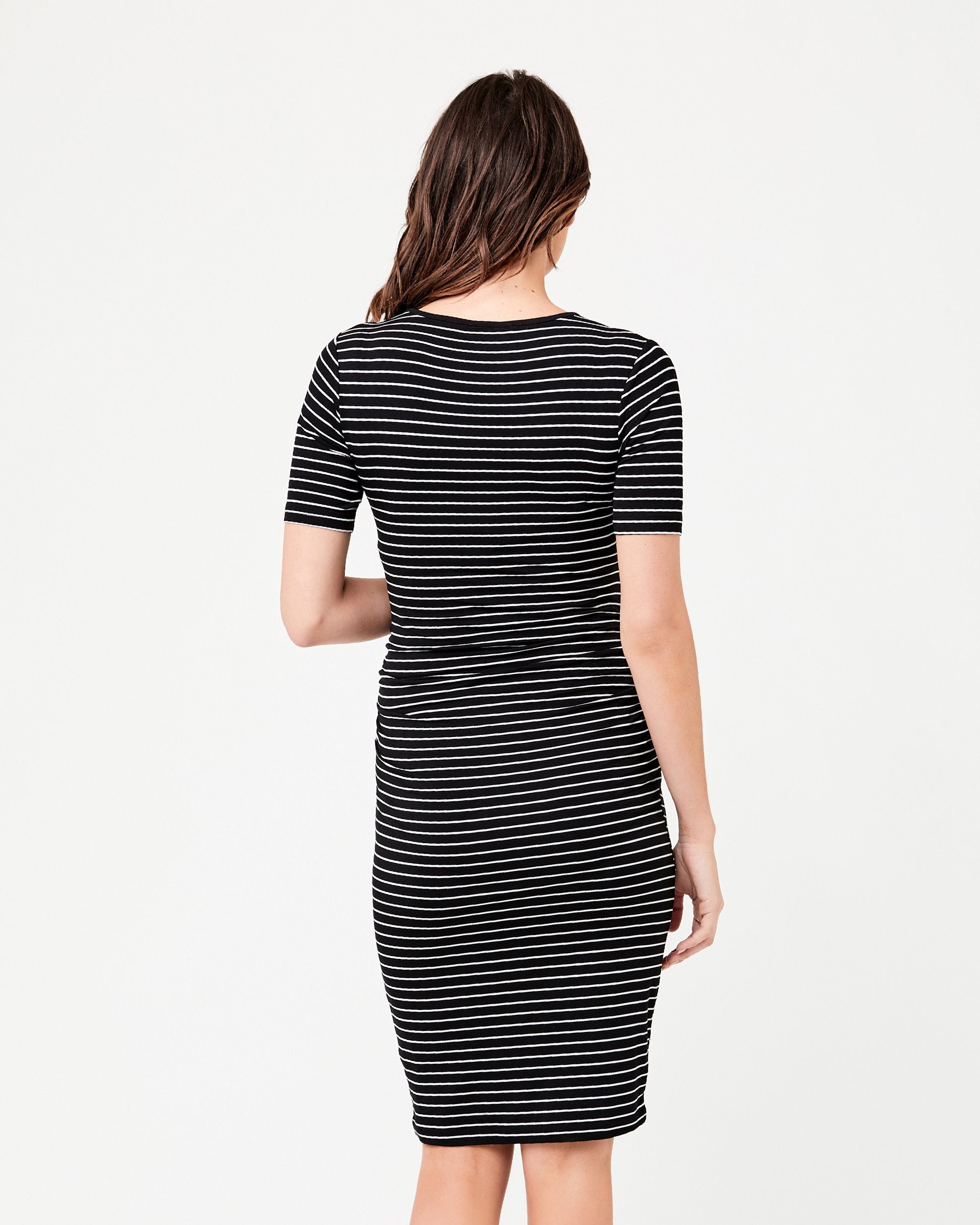 Mia Short Sleeve Nursing Dress Black / Flint