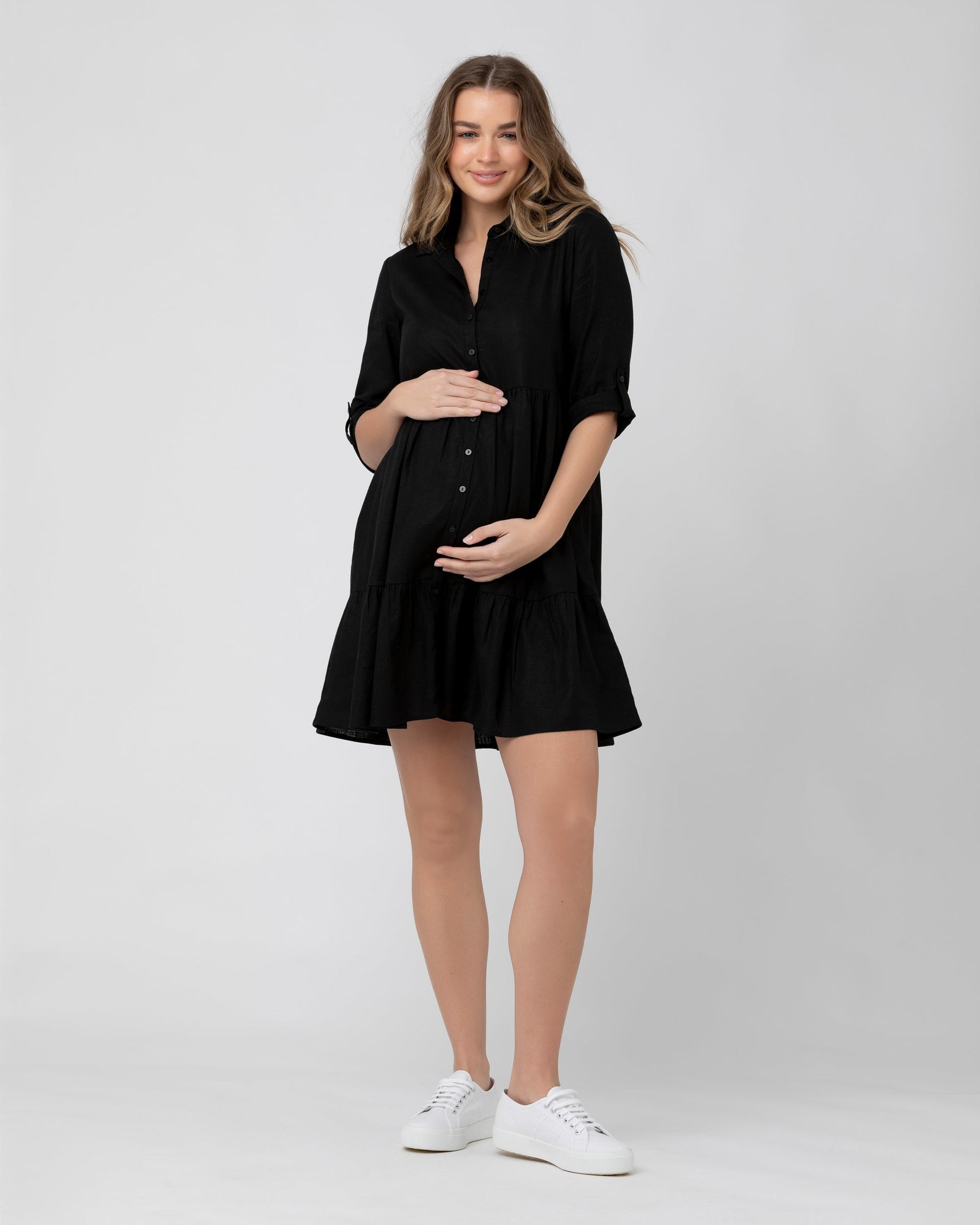 Adel Linen Dress Black