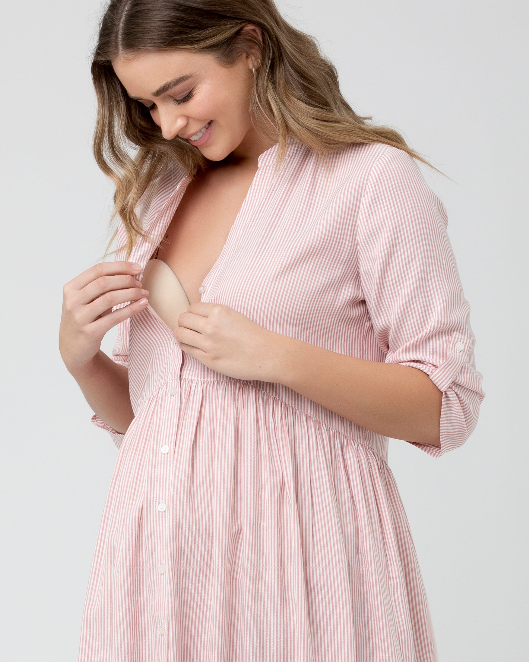 Sam Stripe Dress Terracotta / White