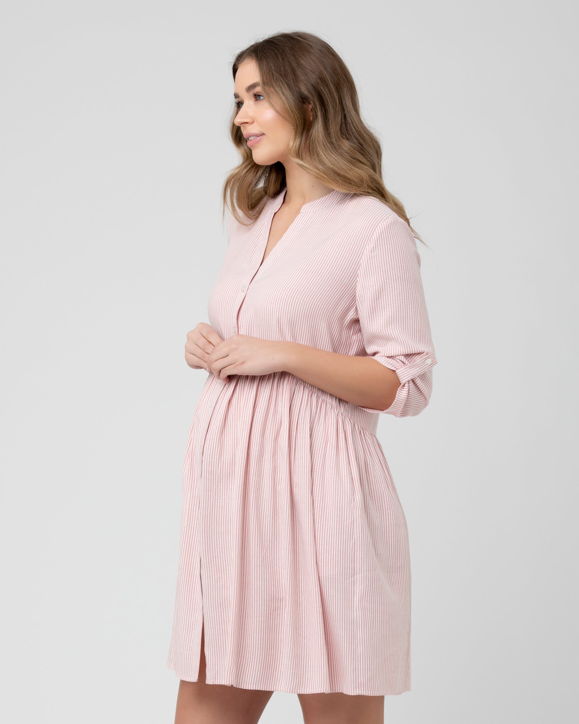 Sam Stripe Dress Terracotta / White