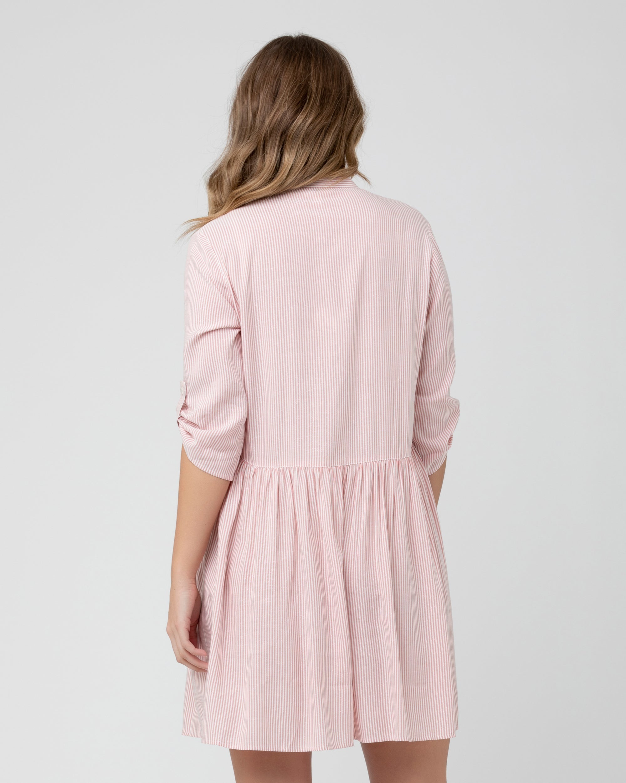 Sam Stripe Dress Terracotta / White