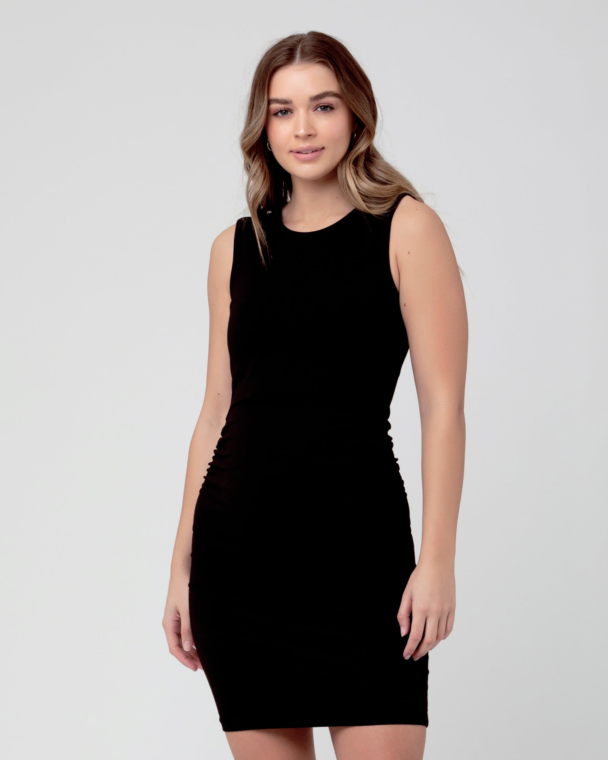 Ripe Maternity The Organic Cotton Nursing Tank Dress in Black