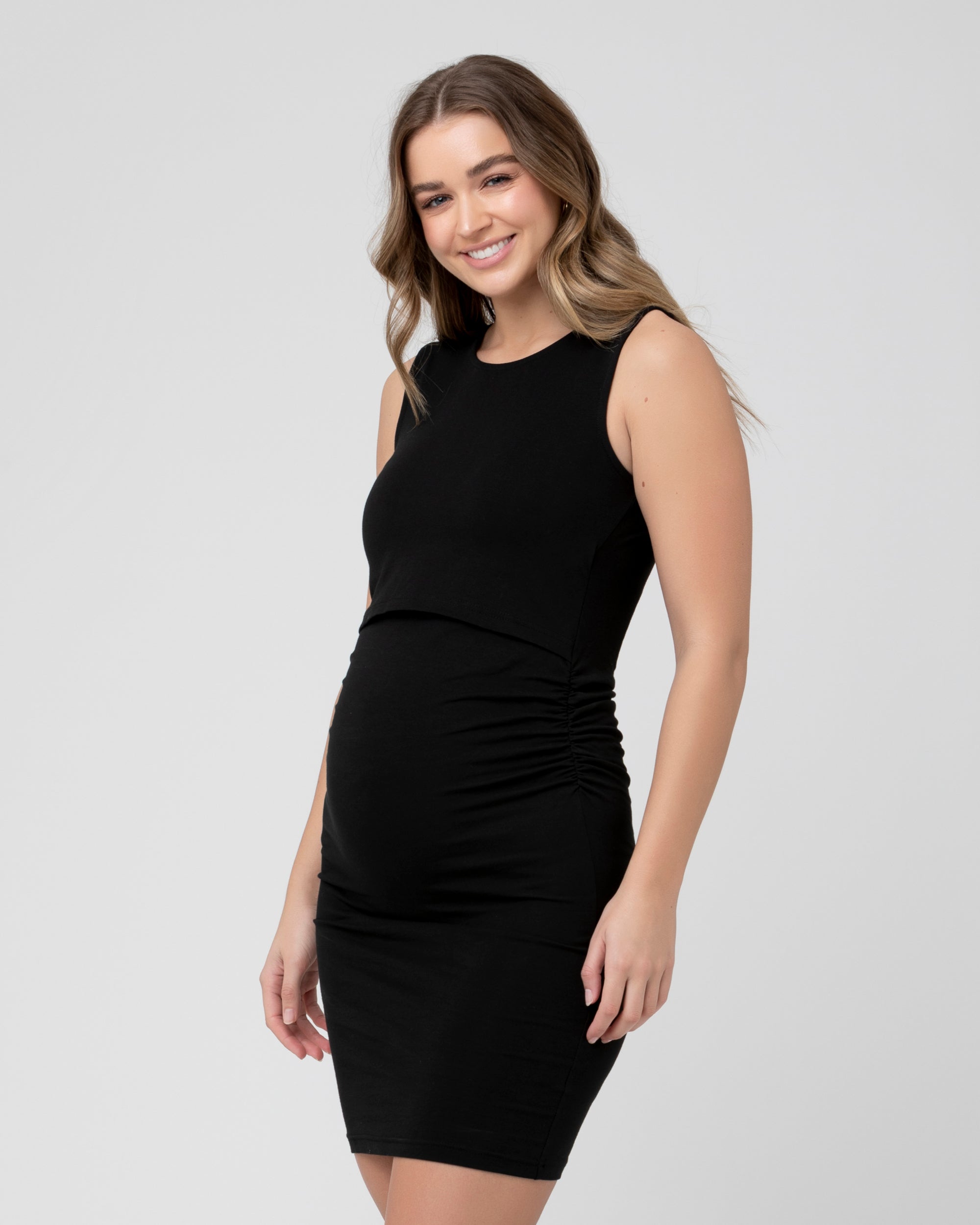 Organic Nursing Tank Dress Black
