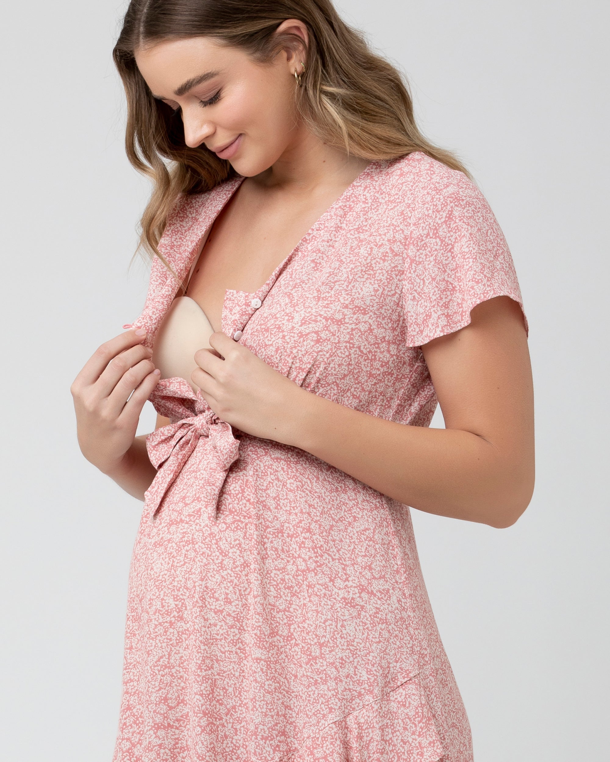 Vanessa Tie Front Dress Dusty Coral