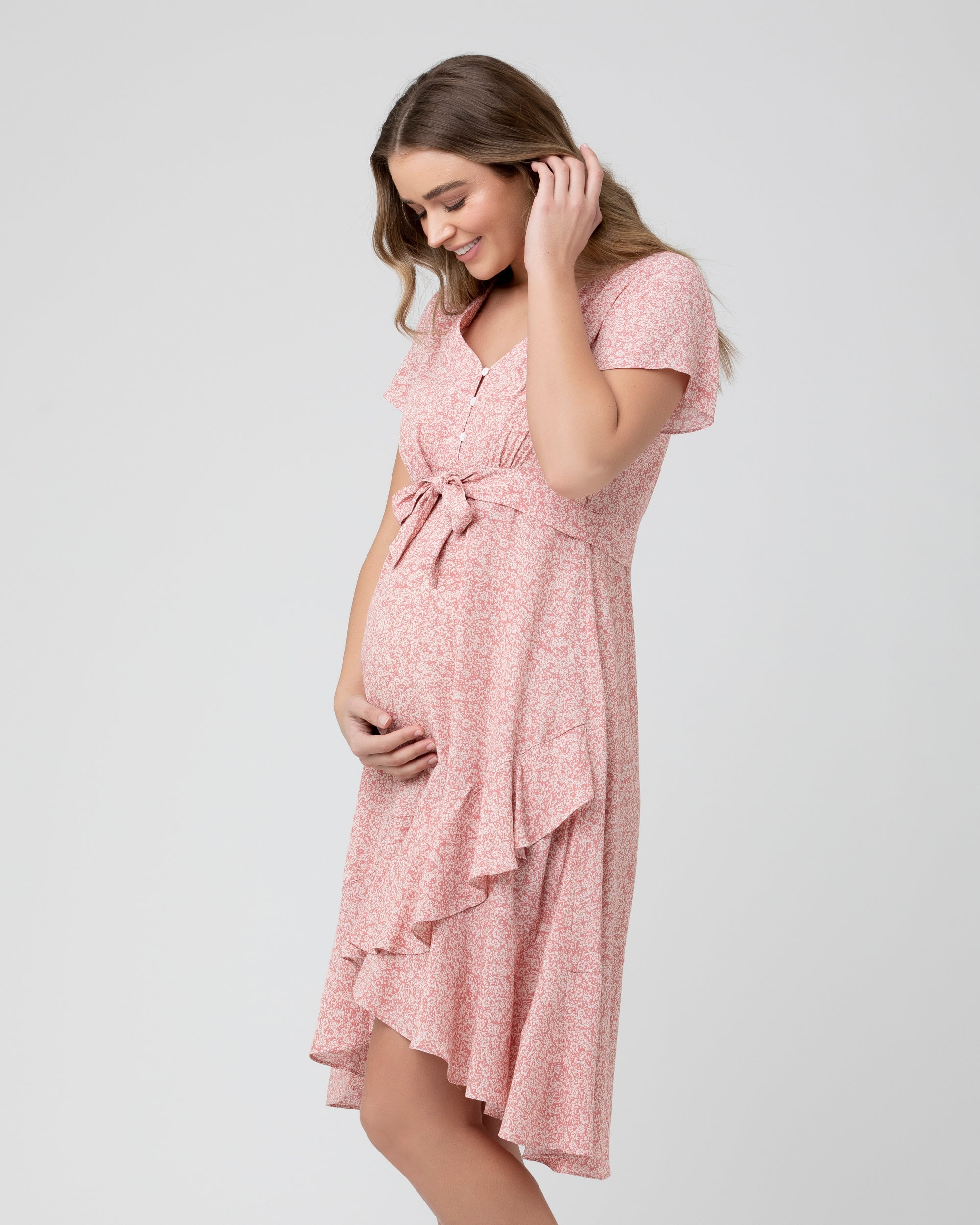 Vanessa Tie Front Dress Dusty Coral