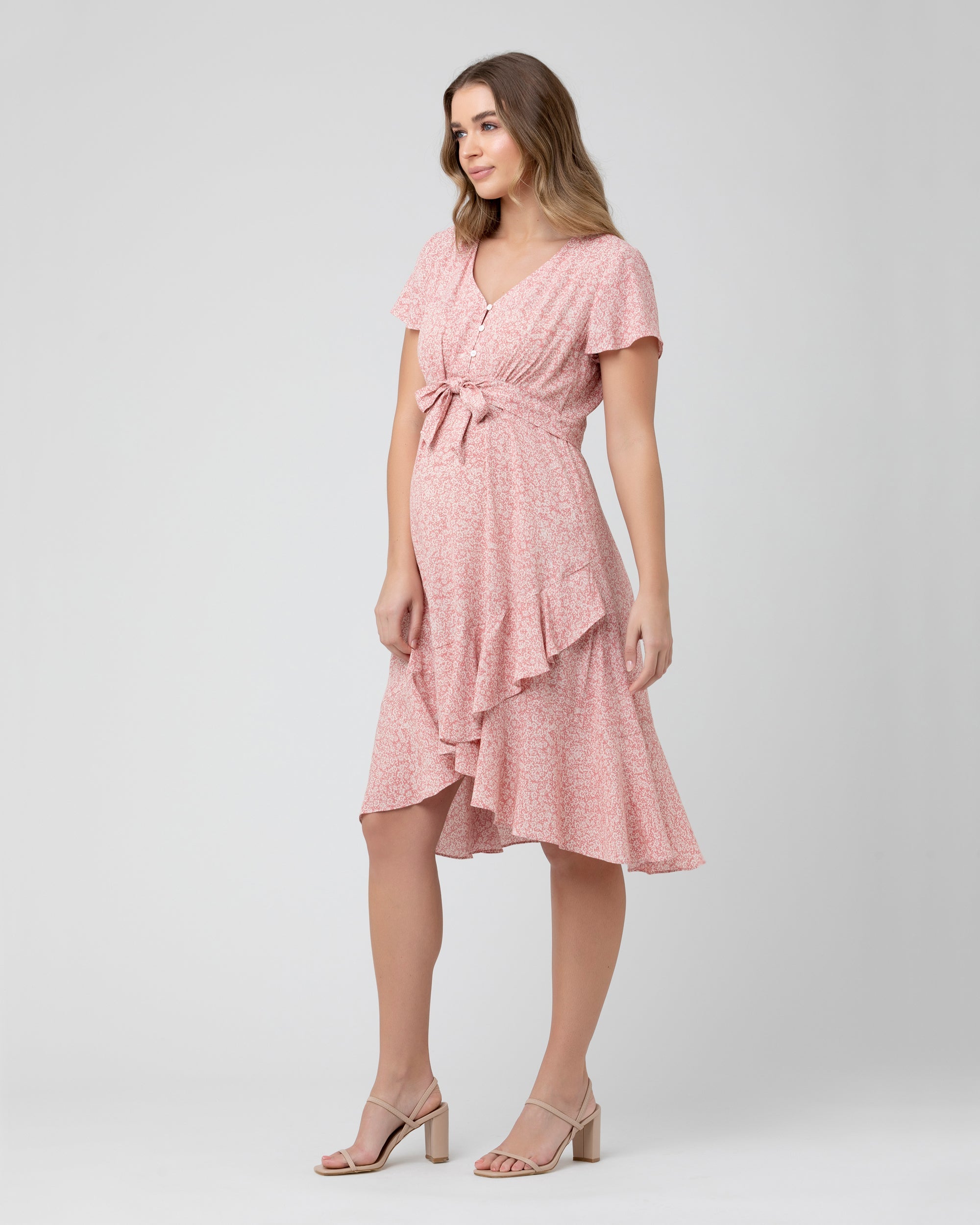 Vanessa Tie Front Dress Dusty Coral