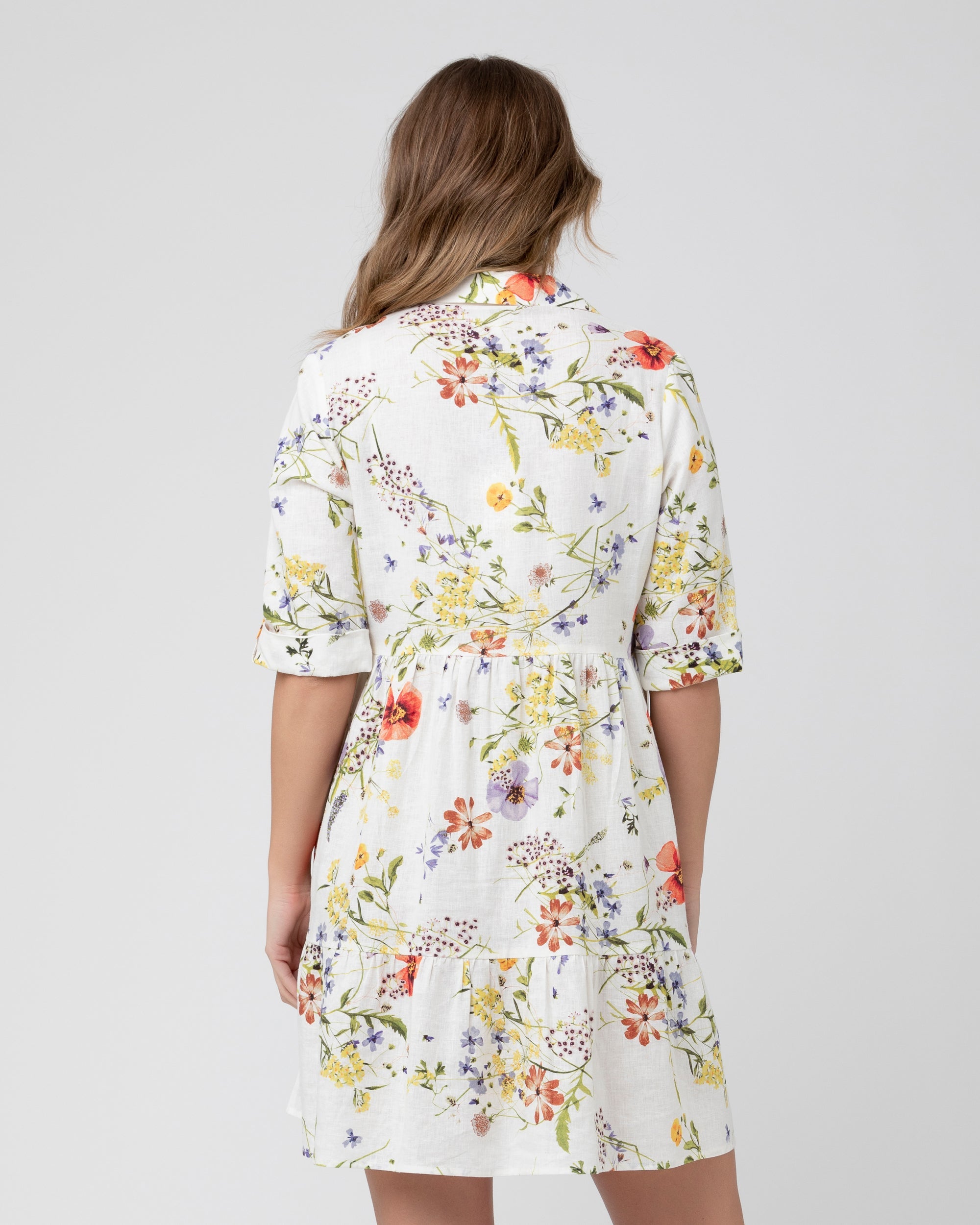 Bloom Button Through Dress Natural