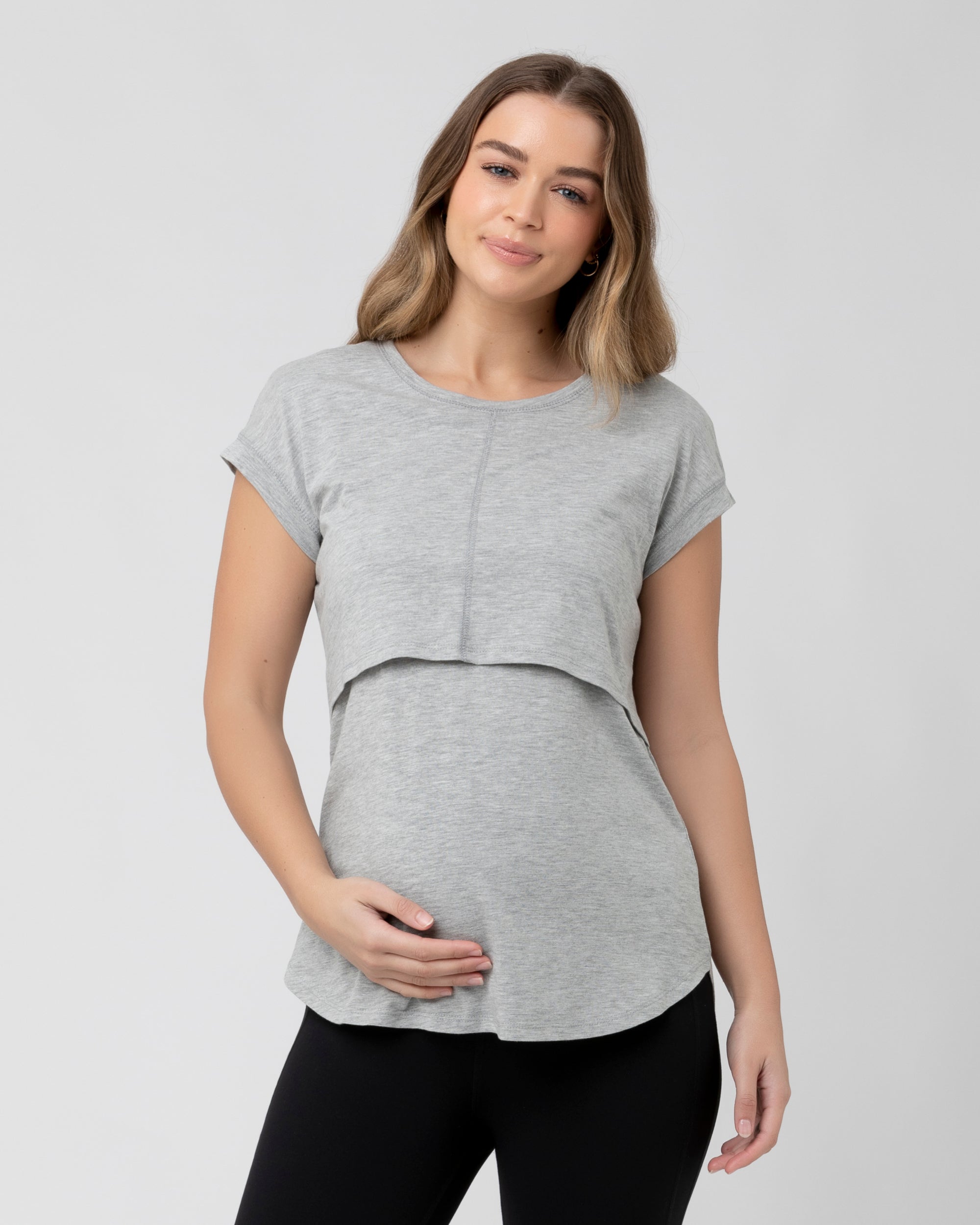 Richie Nursing Tee Grey Marle