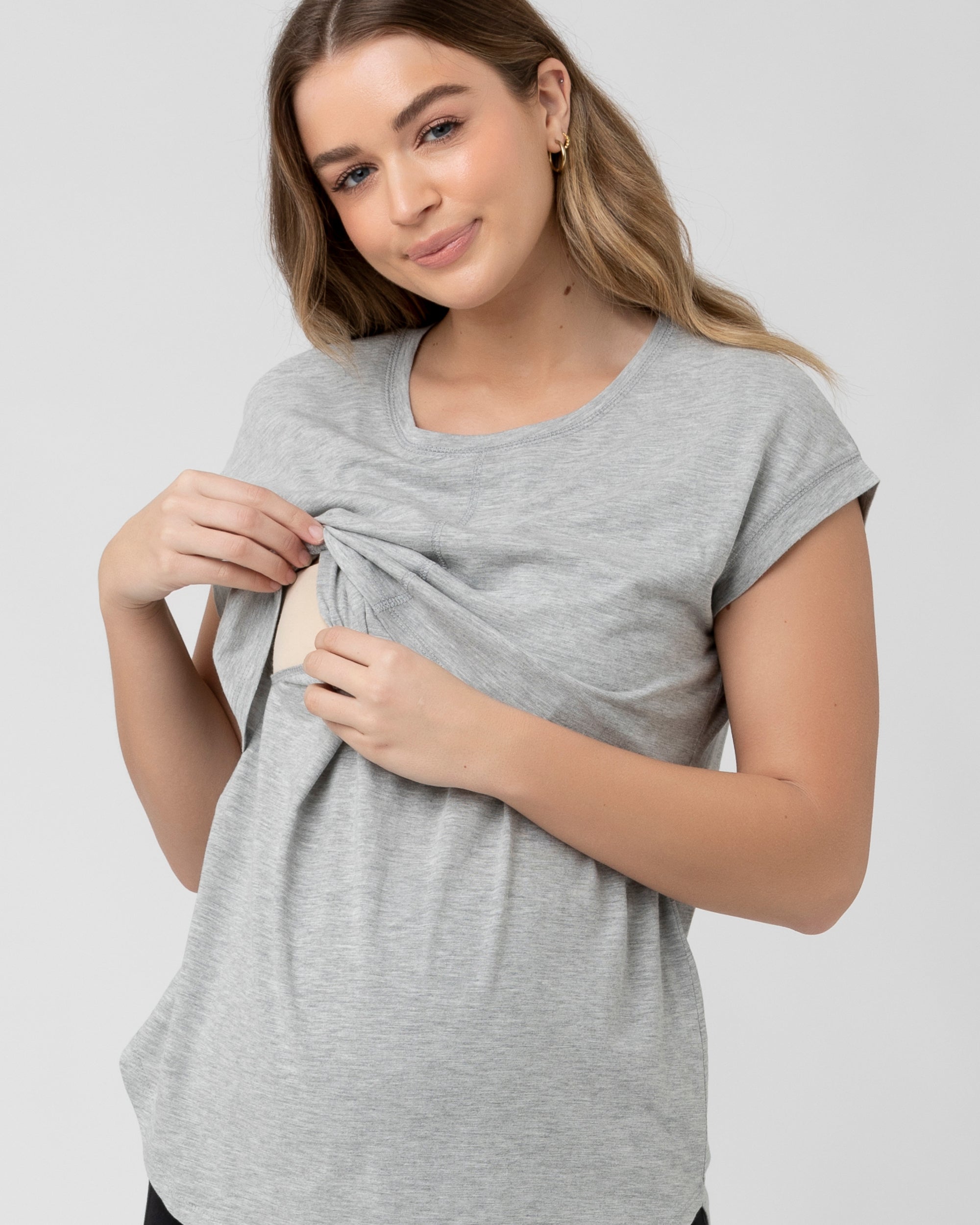 Richie Nursing Tee Grey Marle