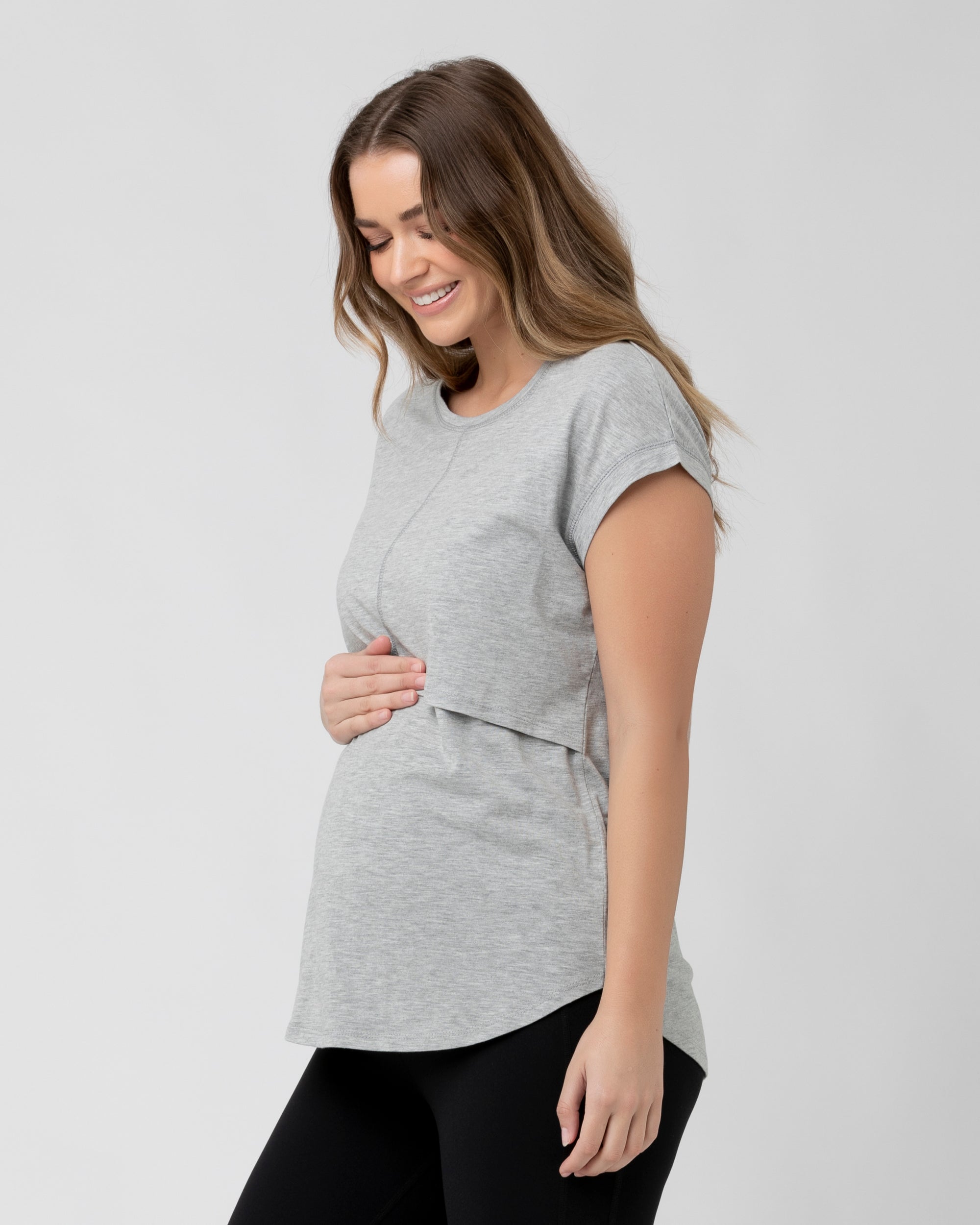 Richie Nursing Tee Grey Marle