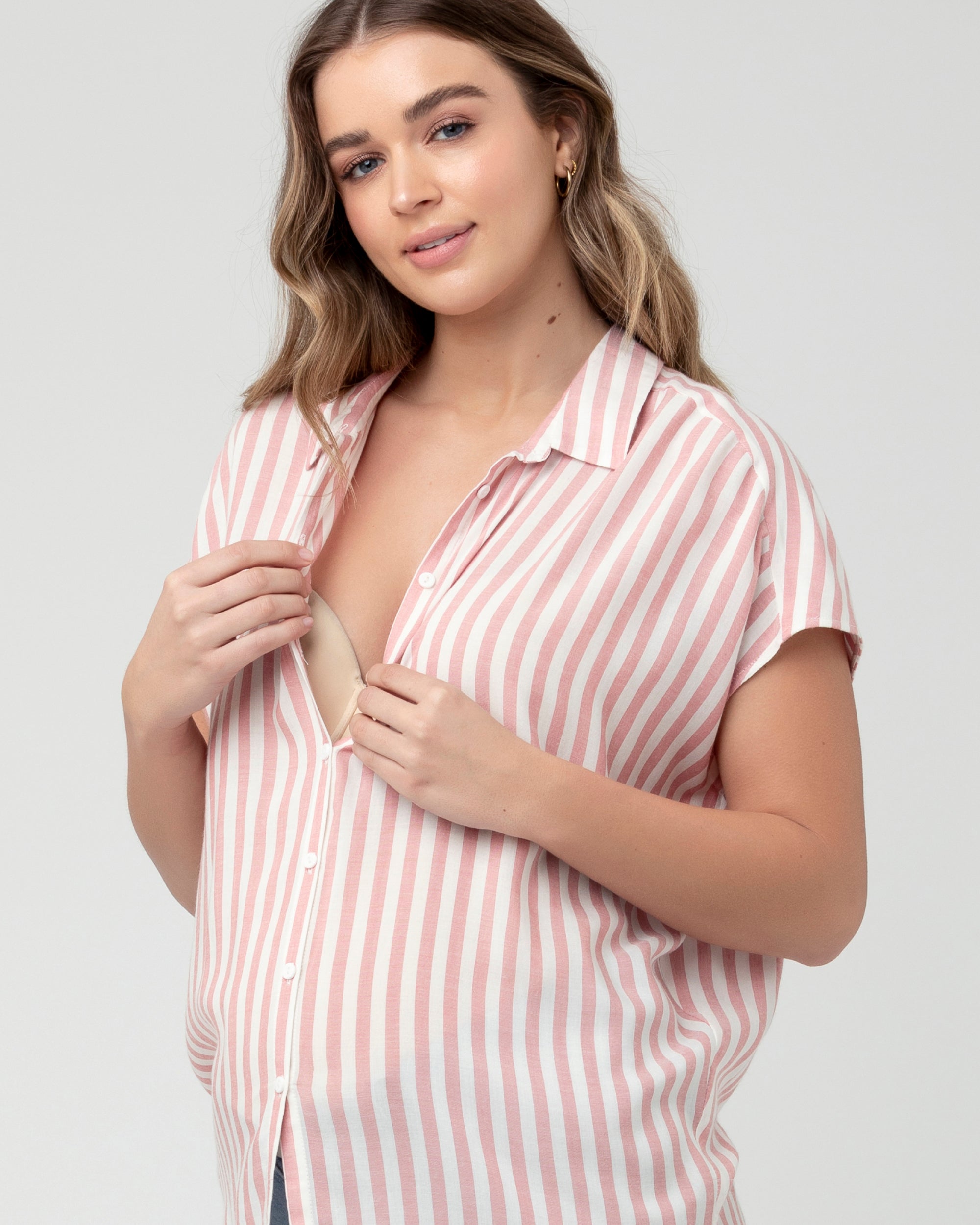 Ada Relaxed Shirt Terracotta / White