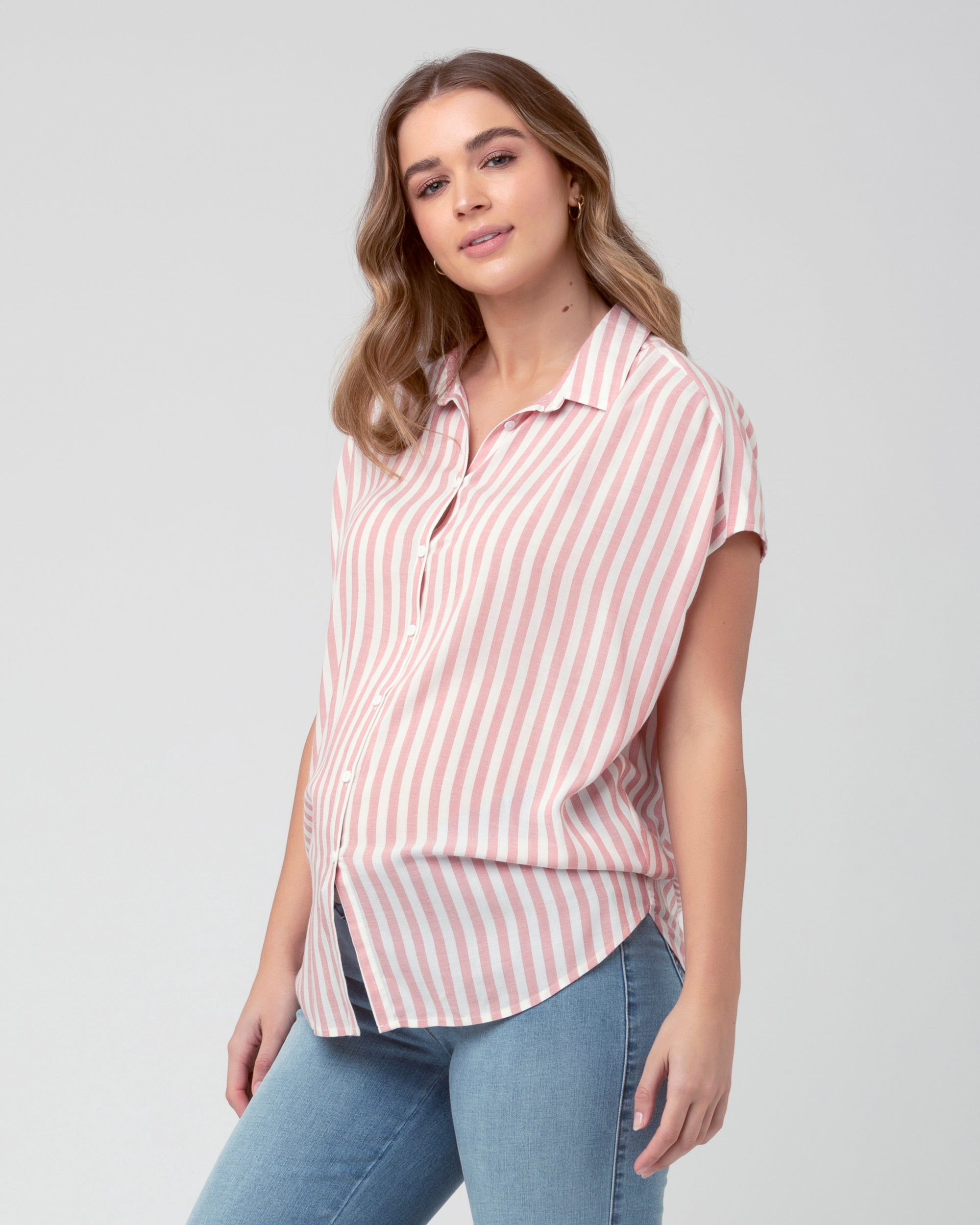Ada Relaxed Shirt Terracotta / White