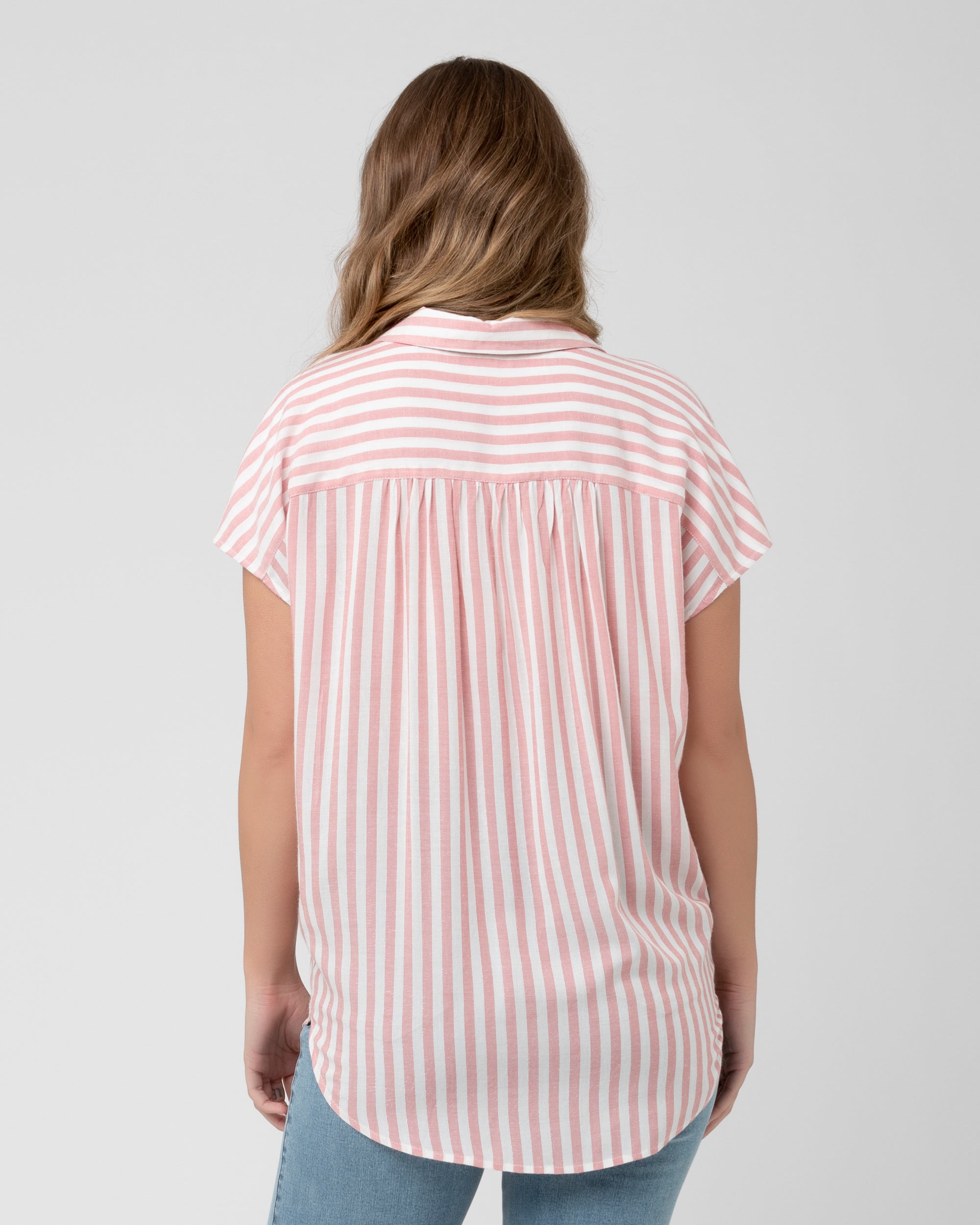 Ada Relaxed Shirt Terracotta / White