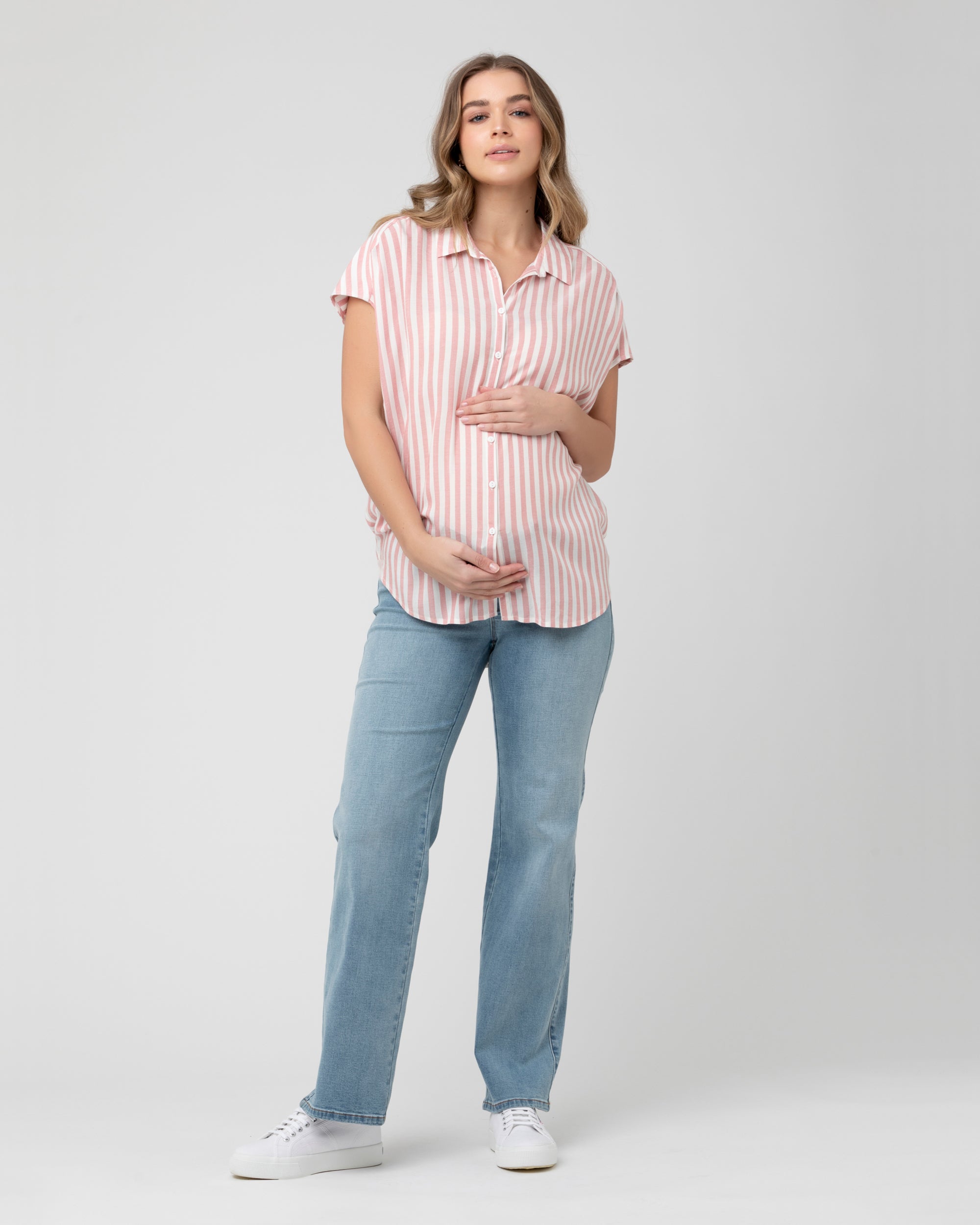 Ada Relaxed Shirt Terracotta / White