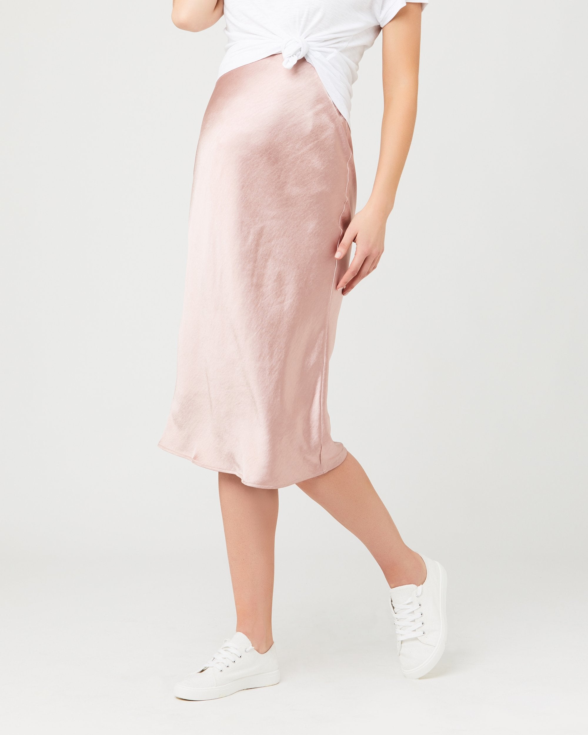 Lexie Satin Skirt Dusty Pink