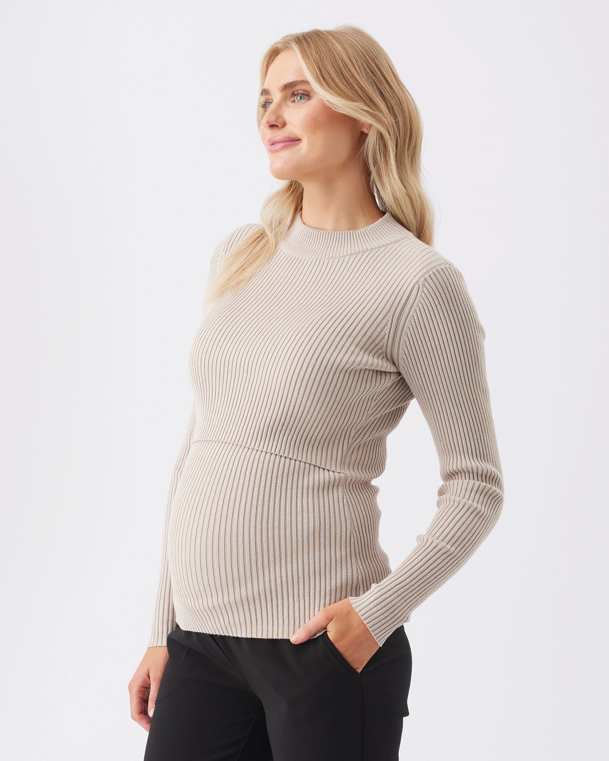 Lift Up Nursing Knit  Stone