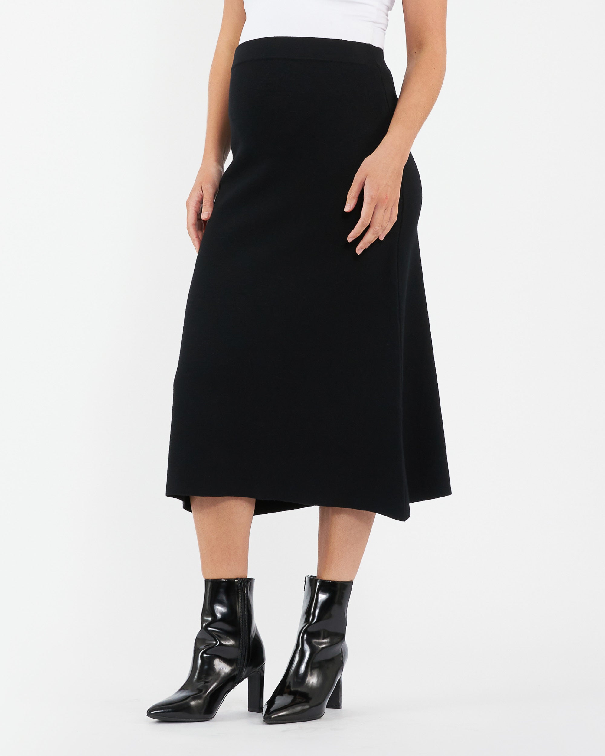 A-Line Knit Skirt Black