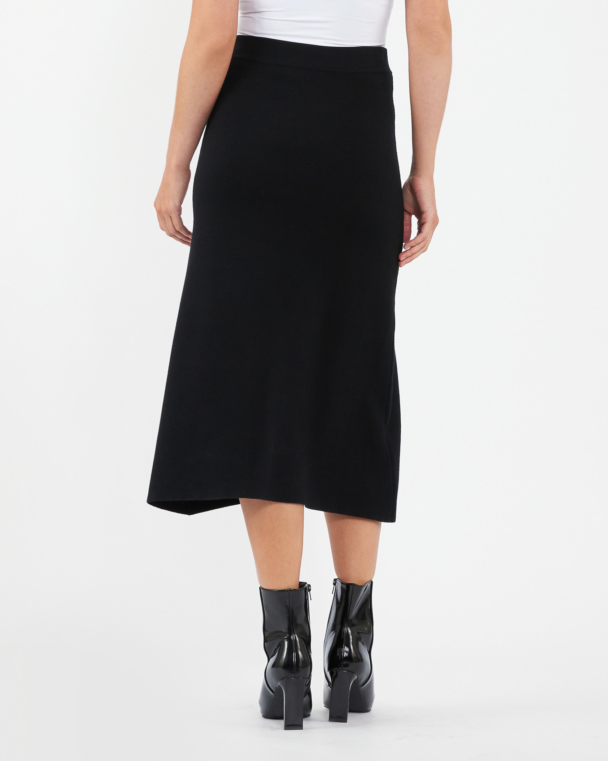 A-Line Knit Skirt Black