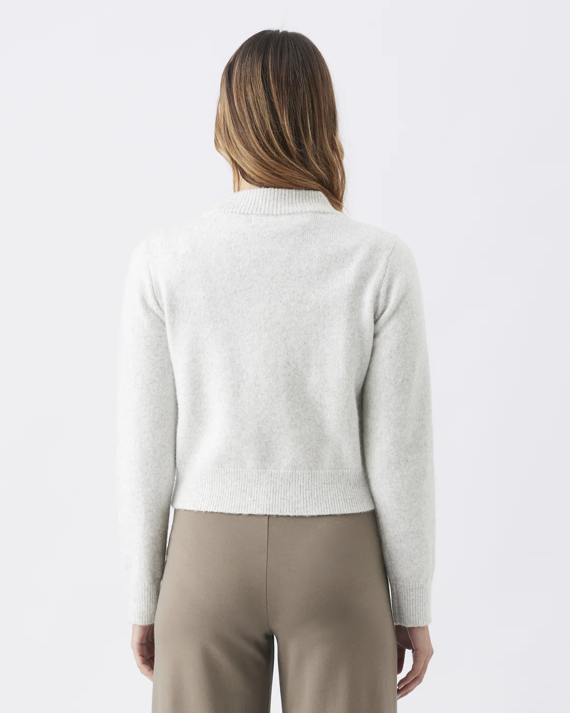 Tia Crop  Knit  Snow Marle
