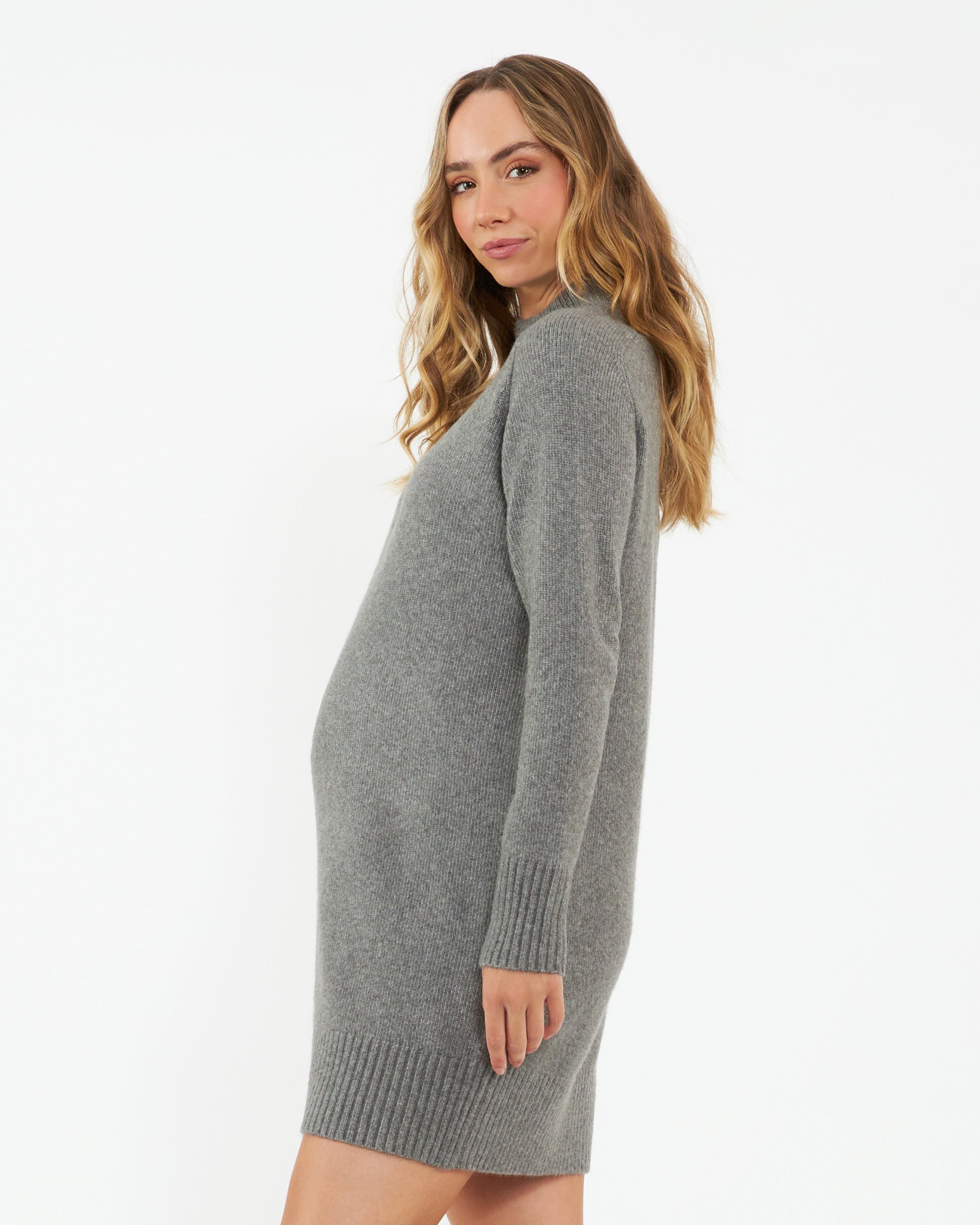 Brook Knit Sweater Dress  Grey Marle