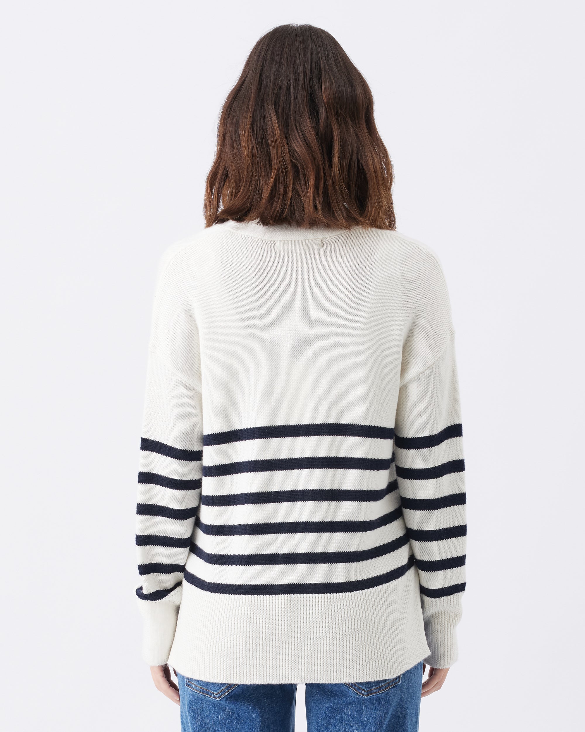 Hanna Nursing Knit  White / Navy