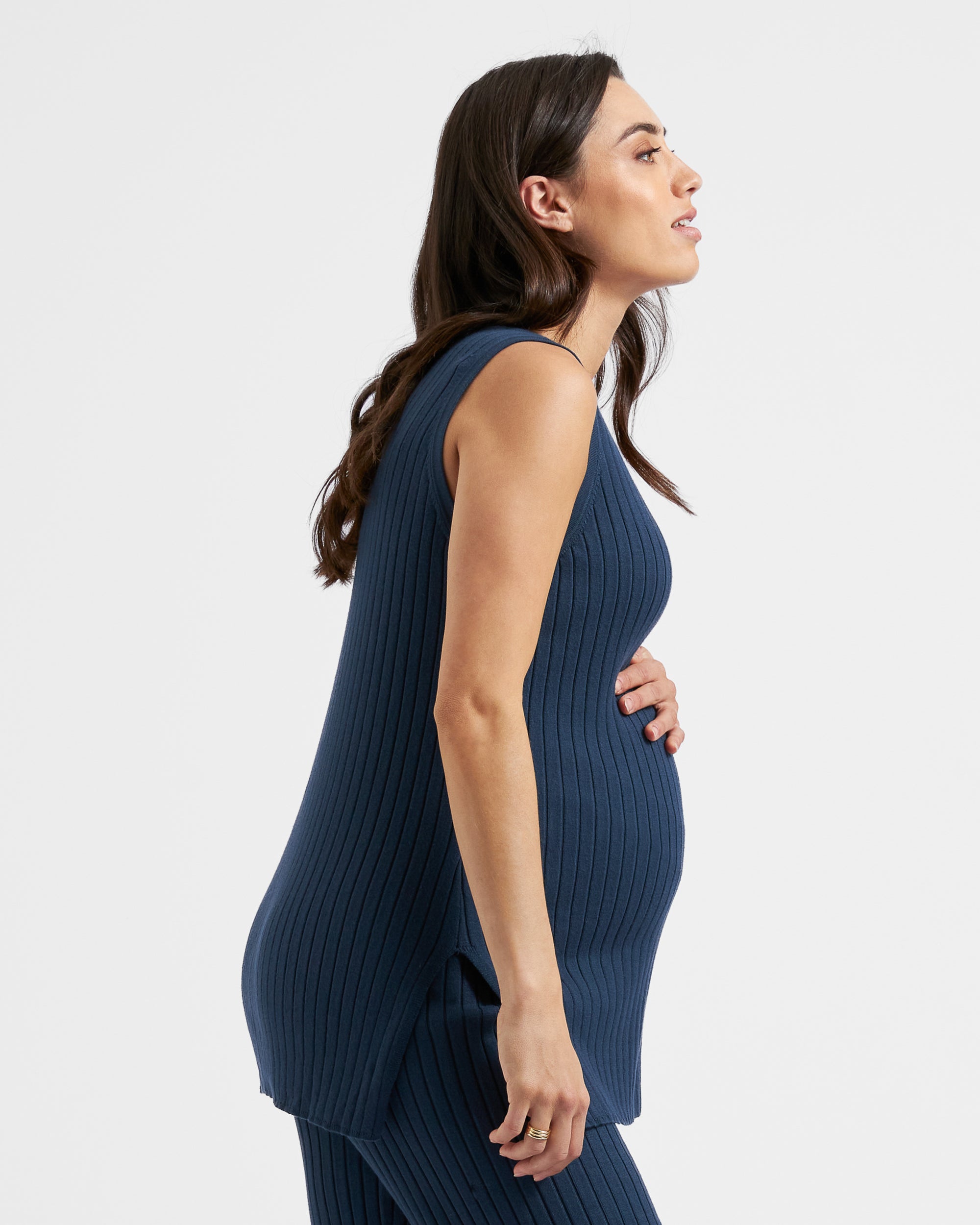 Sophie Rib Knit Nursing Top  French Navy