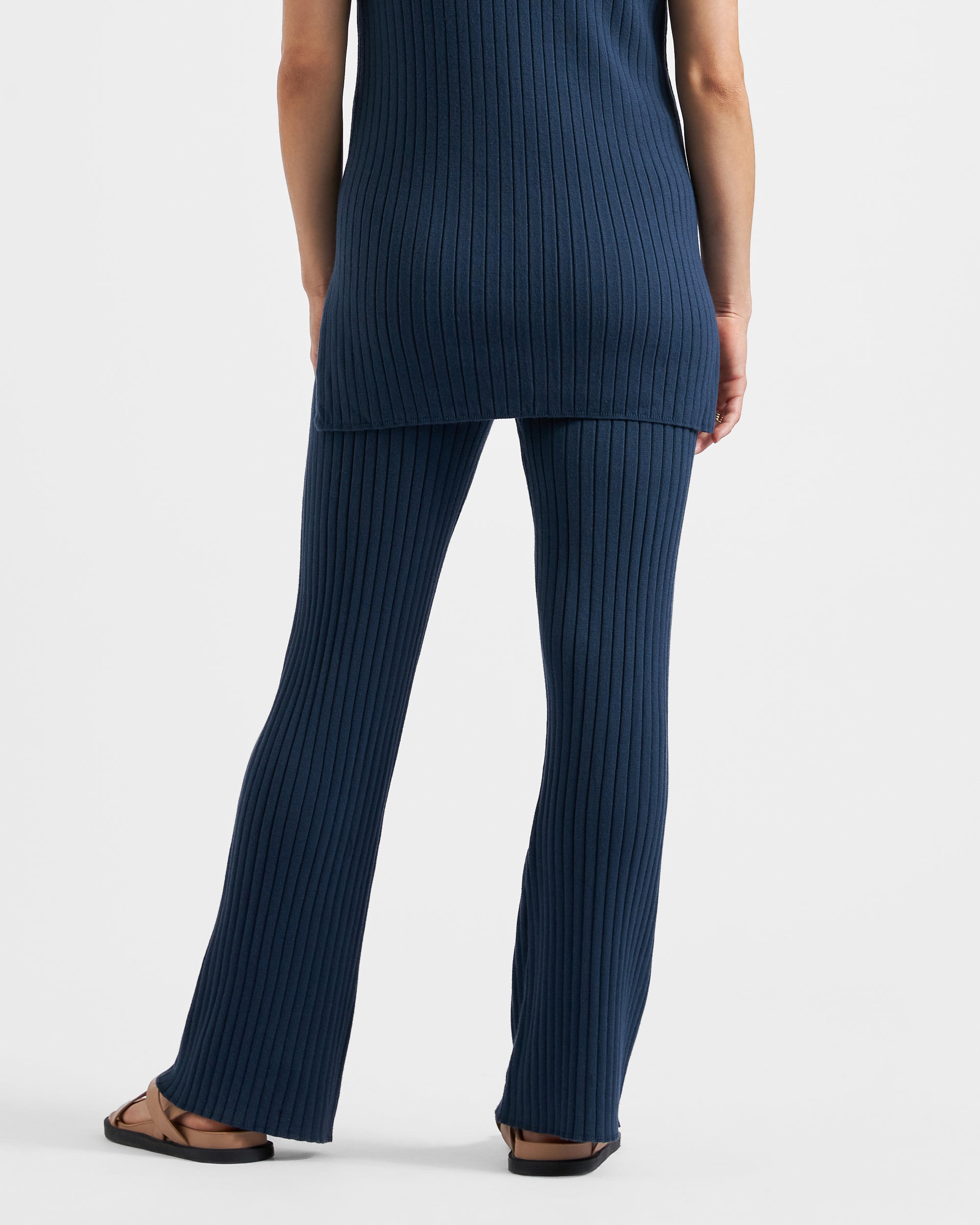 Sienna Rib Knit Pant  French Navy