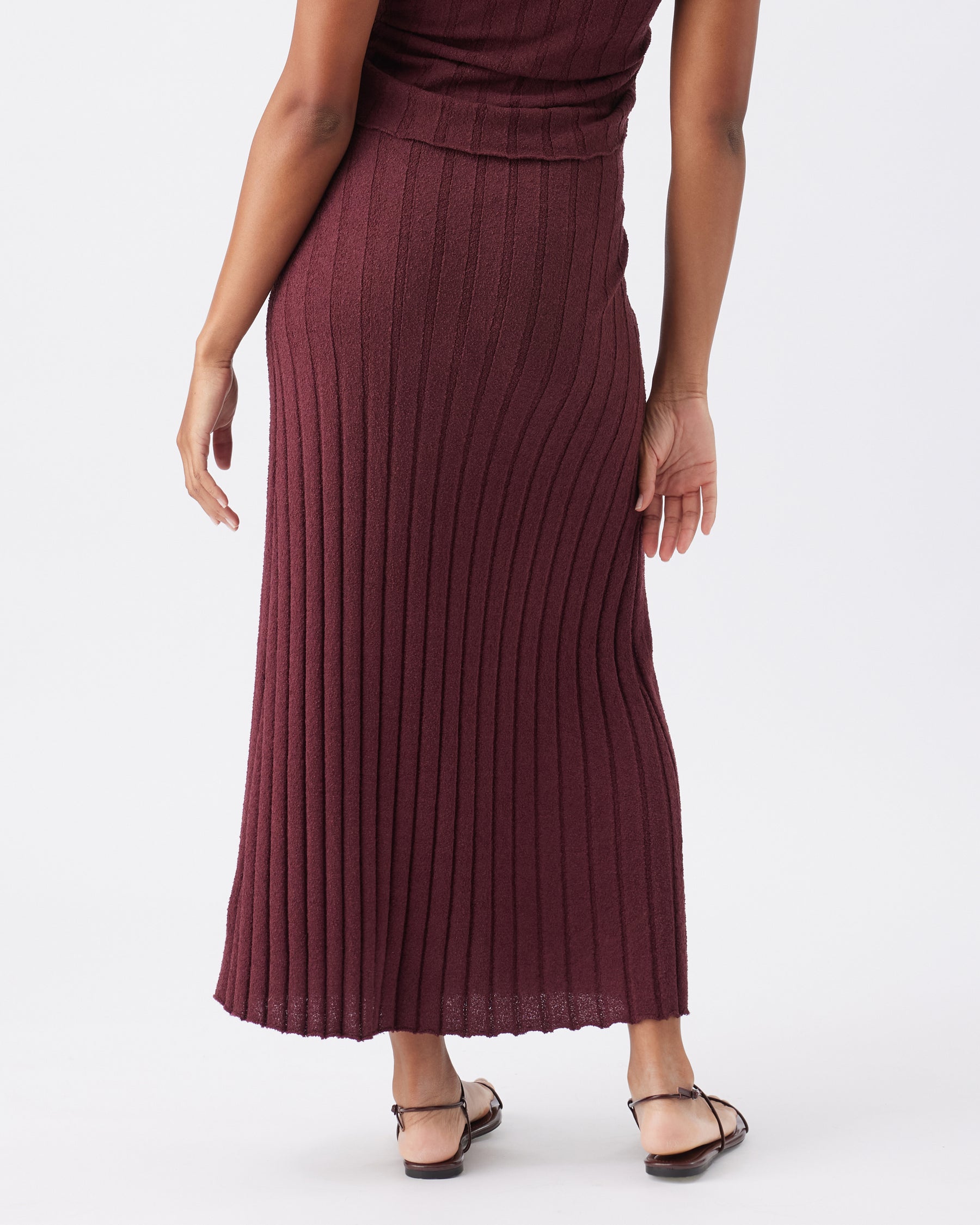 Charli Rib Knit Skirt  Maroon