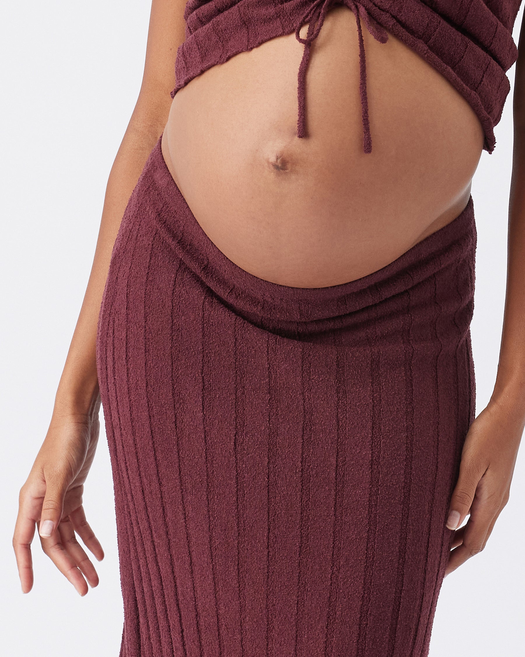Charli Rib Knit Skirt  Maroon