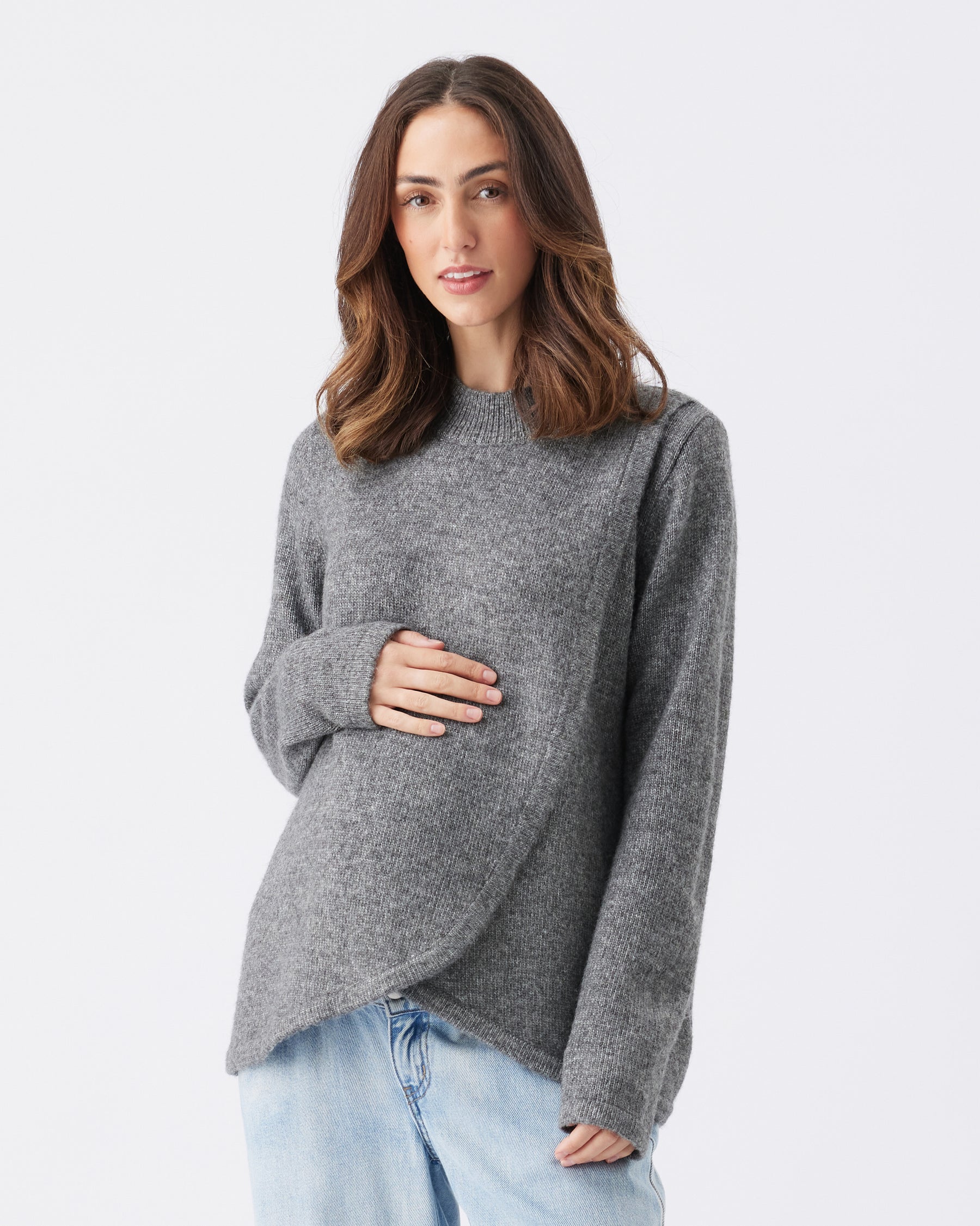 Addison Nursing Knit Charcoal