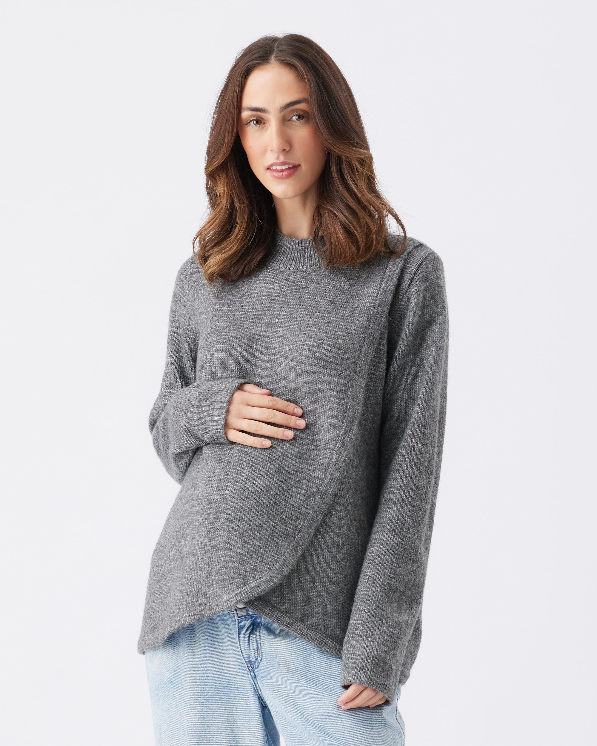 Addison Nursing Knit Charcoal
