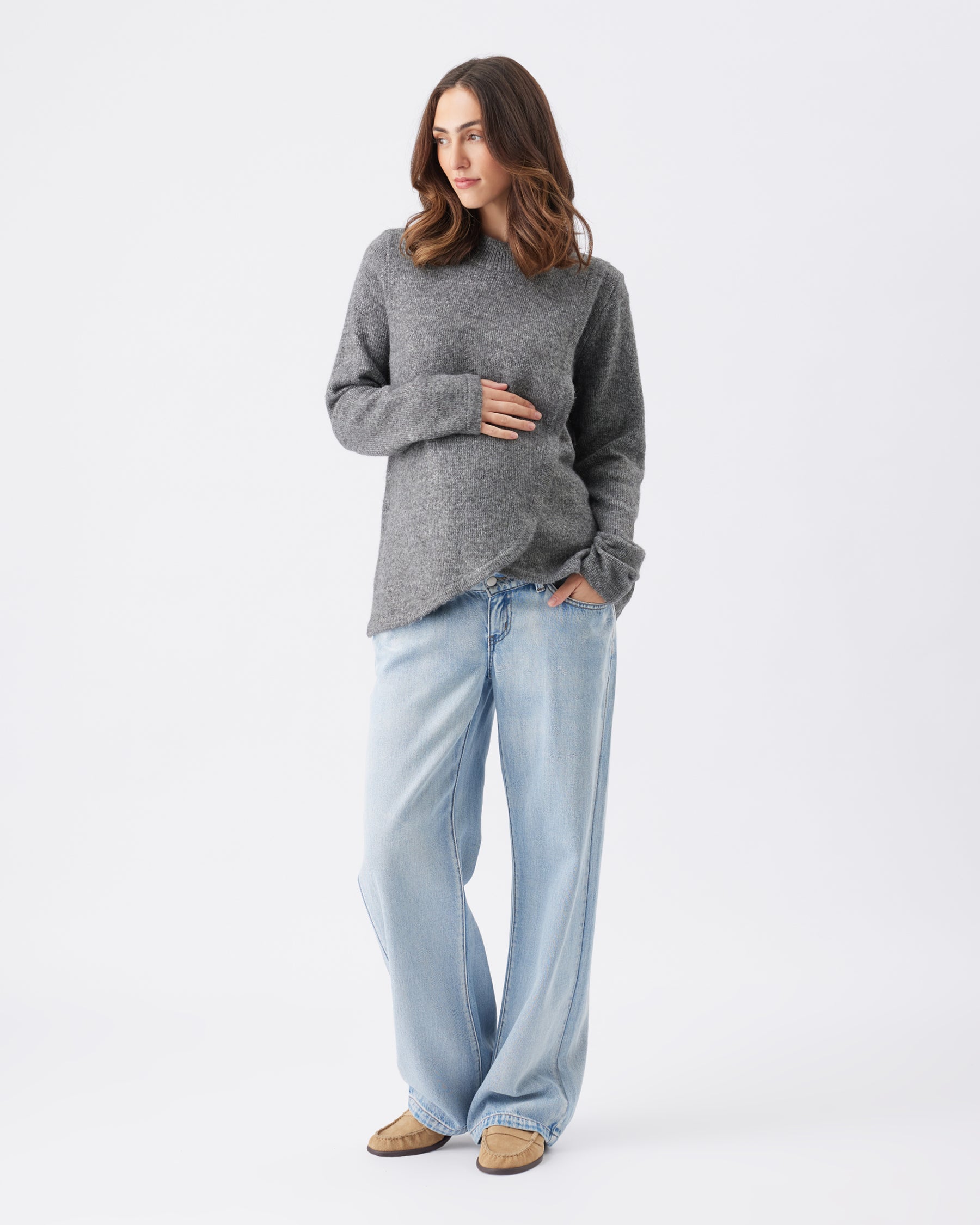 Addison Nursing Knit Charcoal