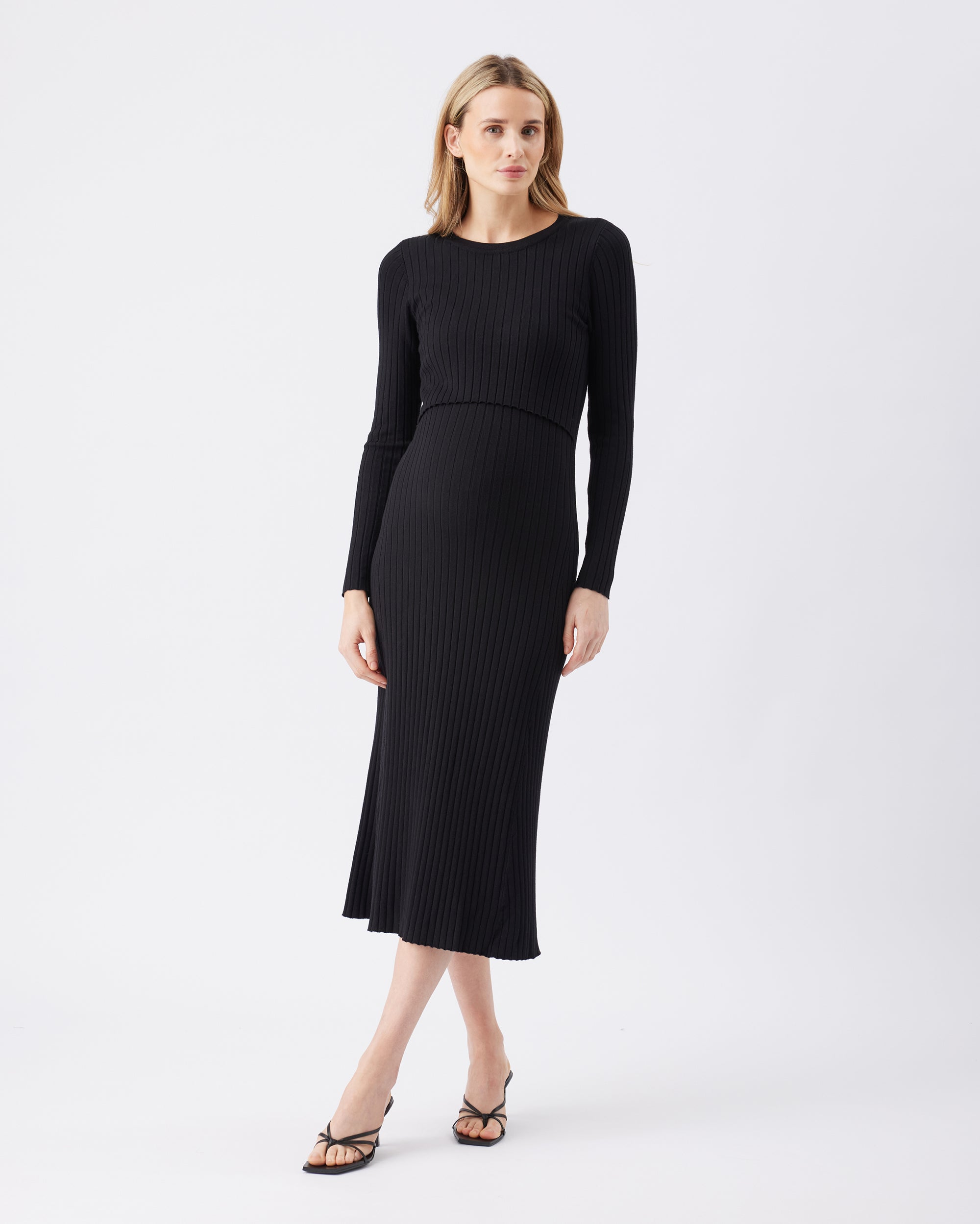 Eden Knit Nursing Dress  Black