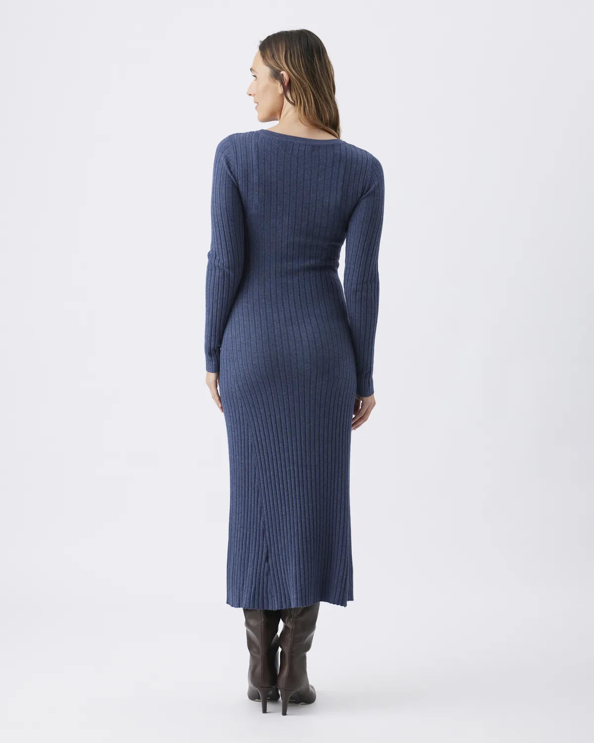 Eden Knit Nursing Dress  Denim Marle