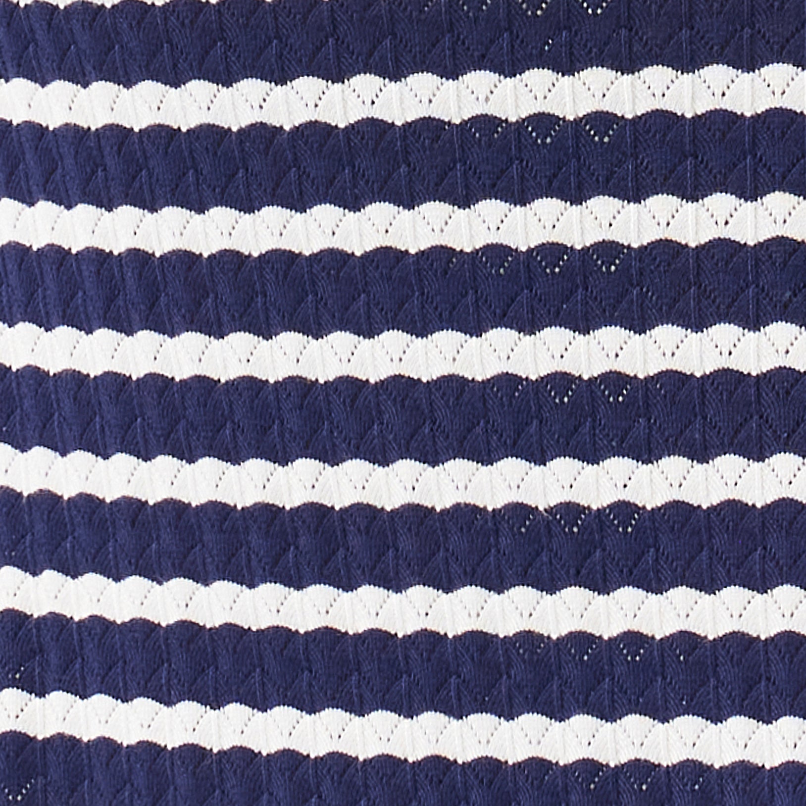 Pointelle Knit Nursing Dress  Navy / White