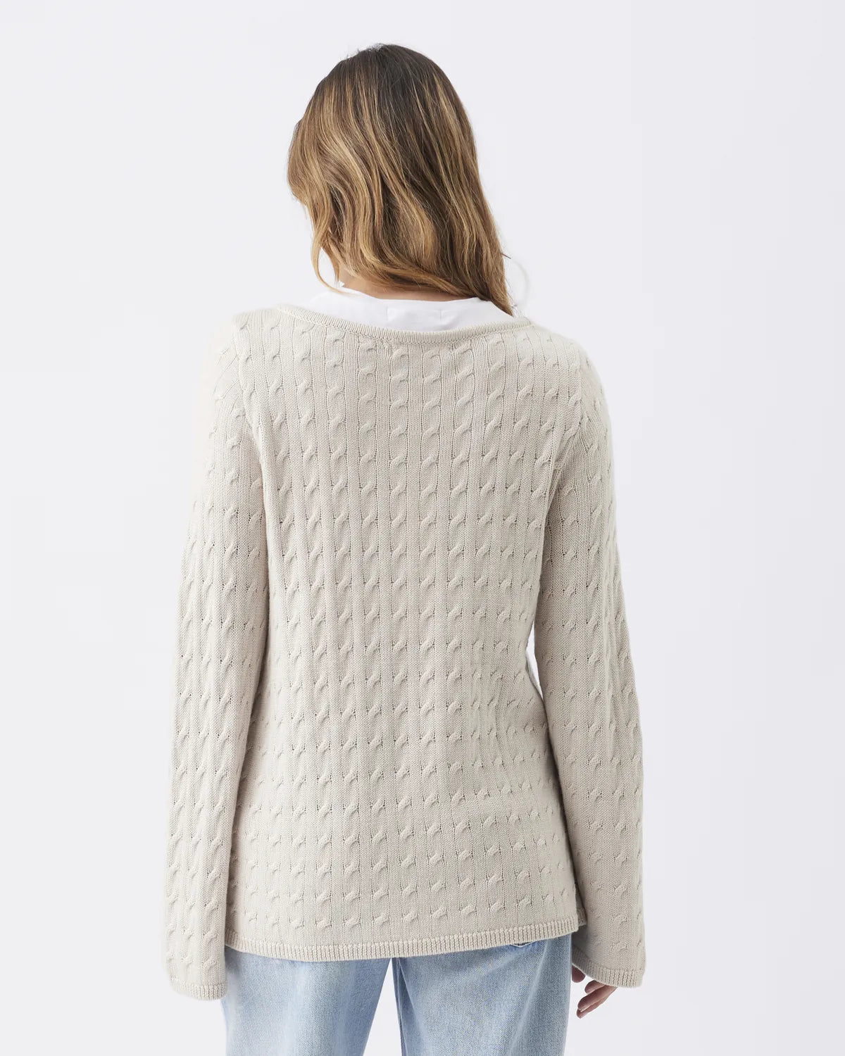 Carla Cable Nursing Knit   Fawn