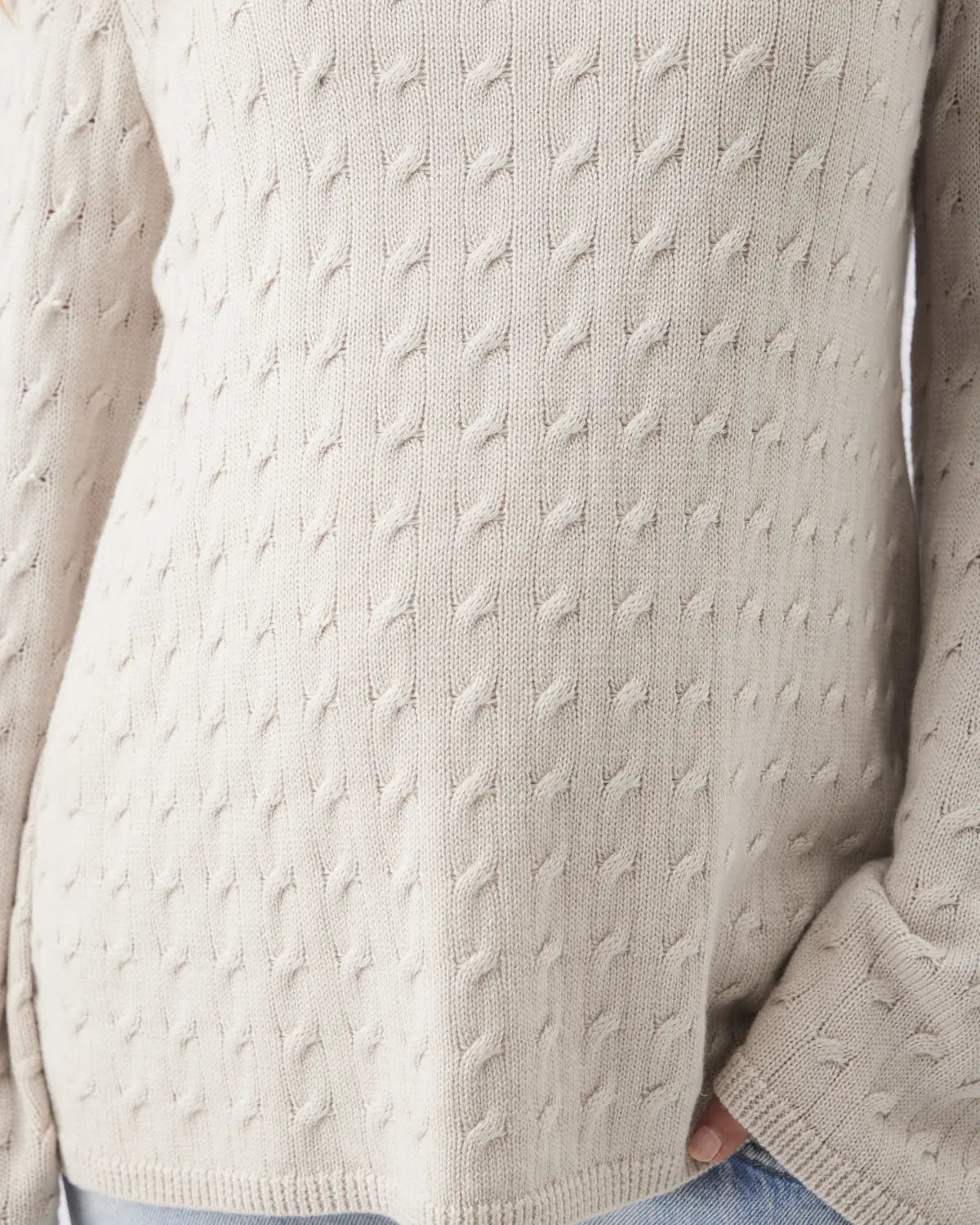 Carla Cable Nursing Knit   Fawn