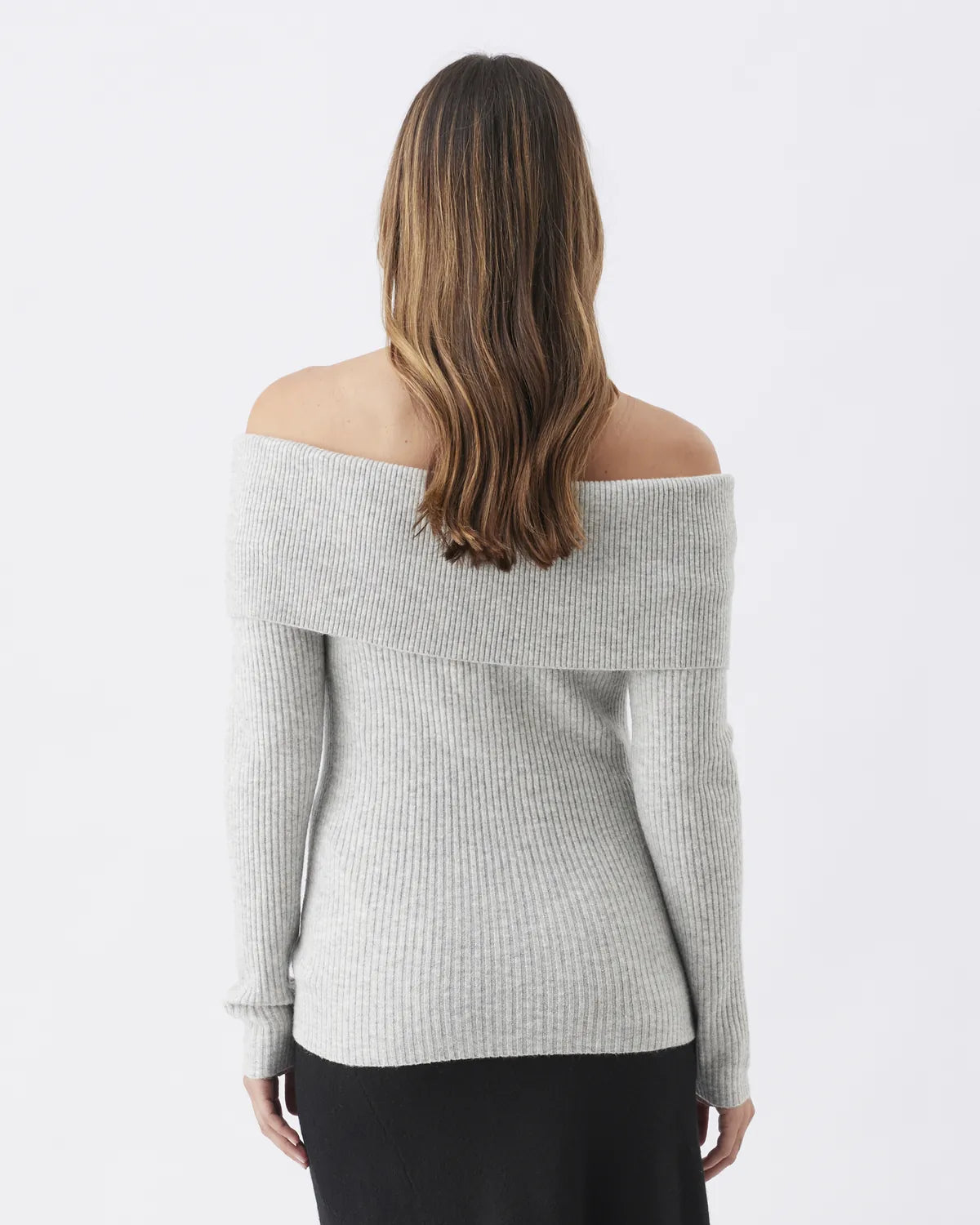 Maisy Off Shoulder Knit   Silver Marle