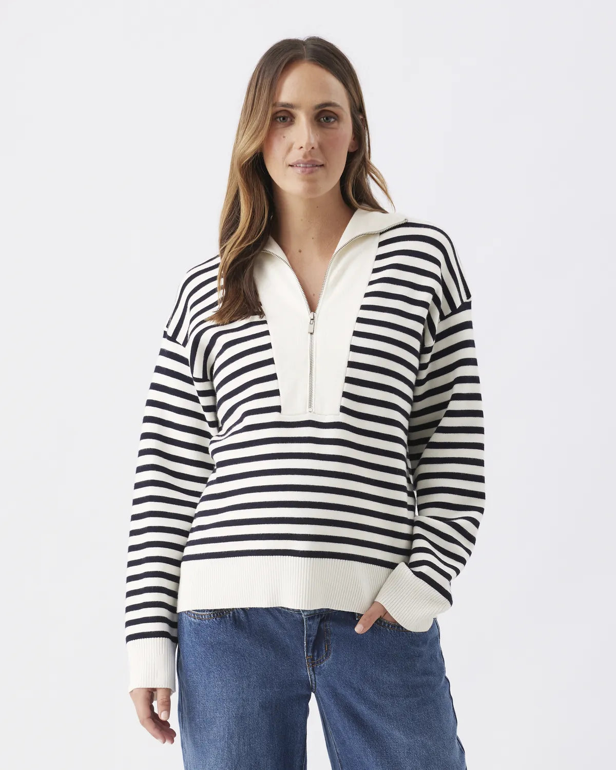 Fable Nursing Knit   White / Midnight