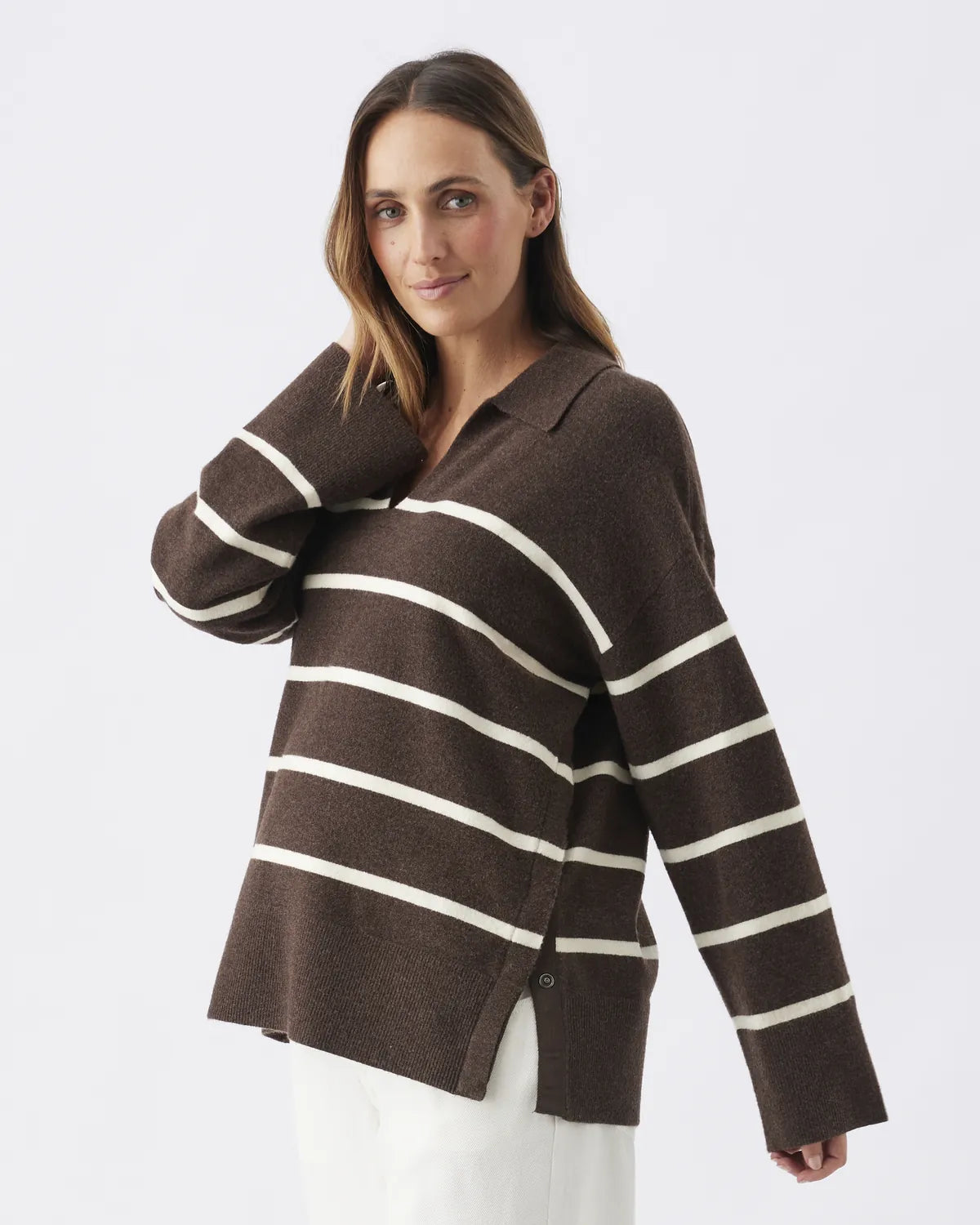 Scout Nursing Knit  Chocolate / White