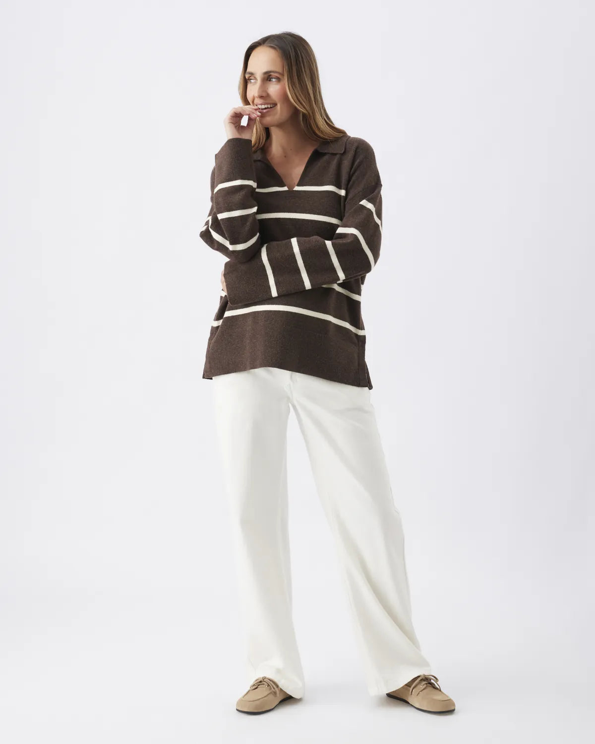 Scout Nursing Knit  Chocolate / White