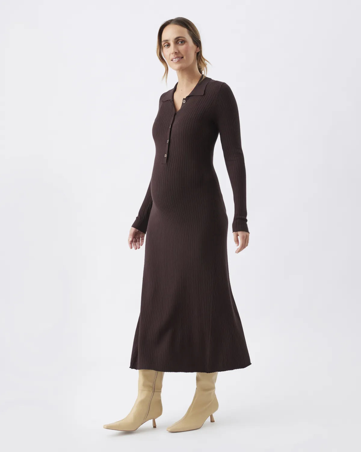 Hollie Polo Knit Dress  Cocoa