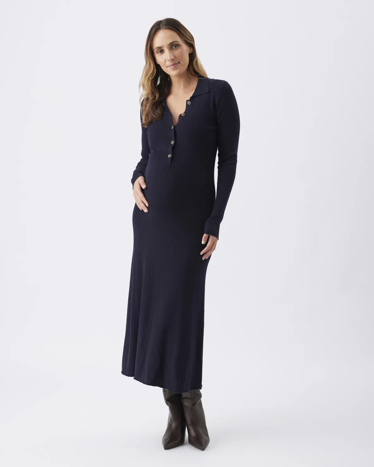 Hollie Polo Knit Dress  Midnight