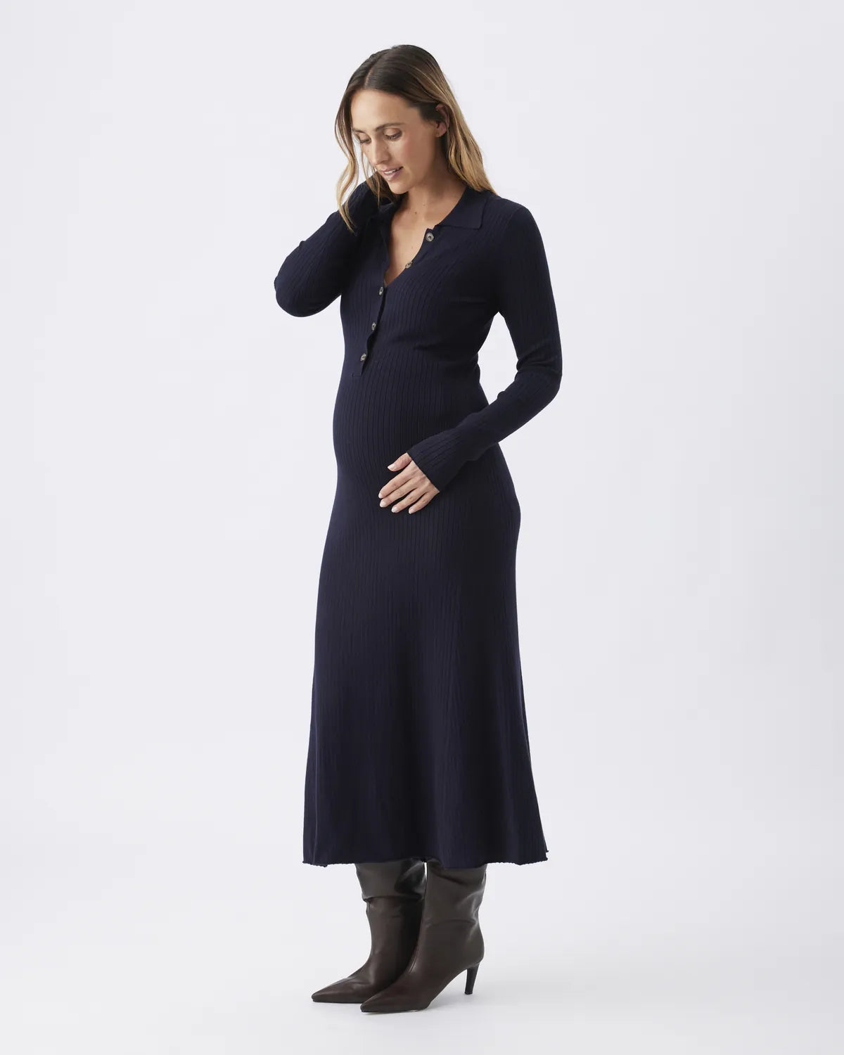 Hollie Polo Knit Dress  Midnight