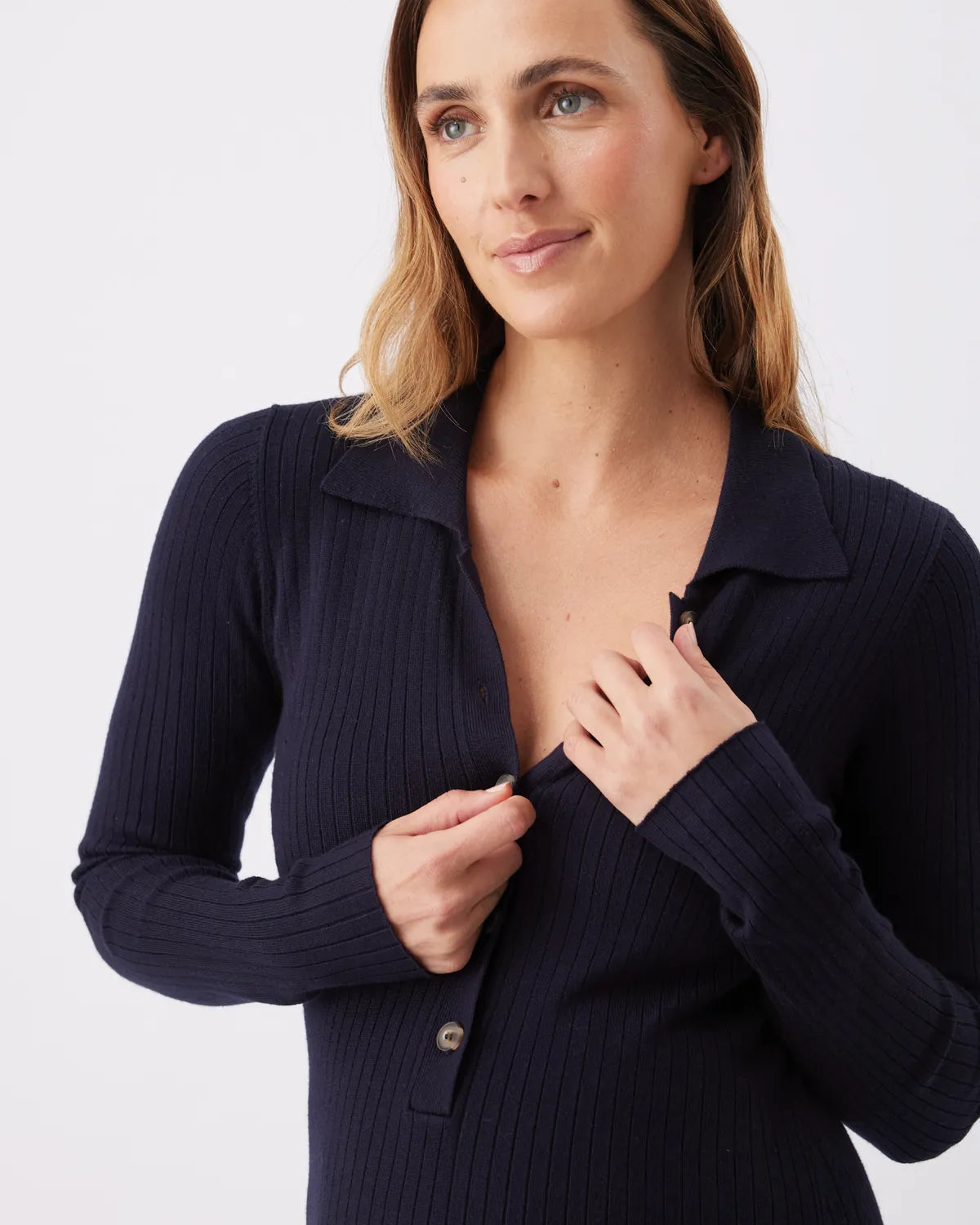 Hollie Polo Knit Dress  Midnight