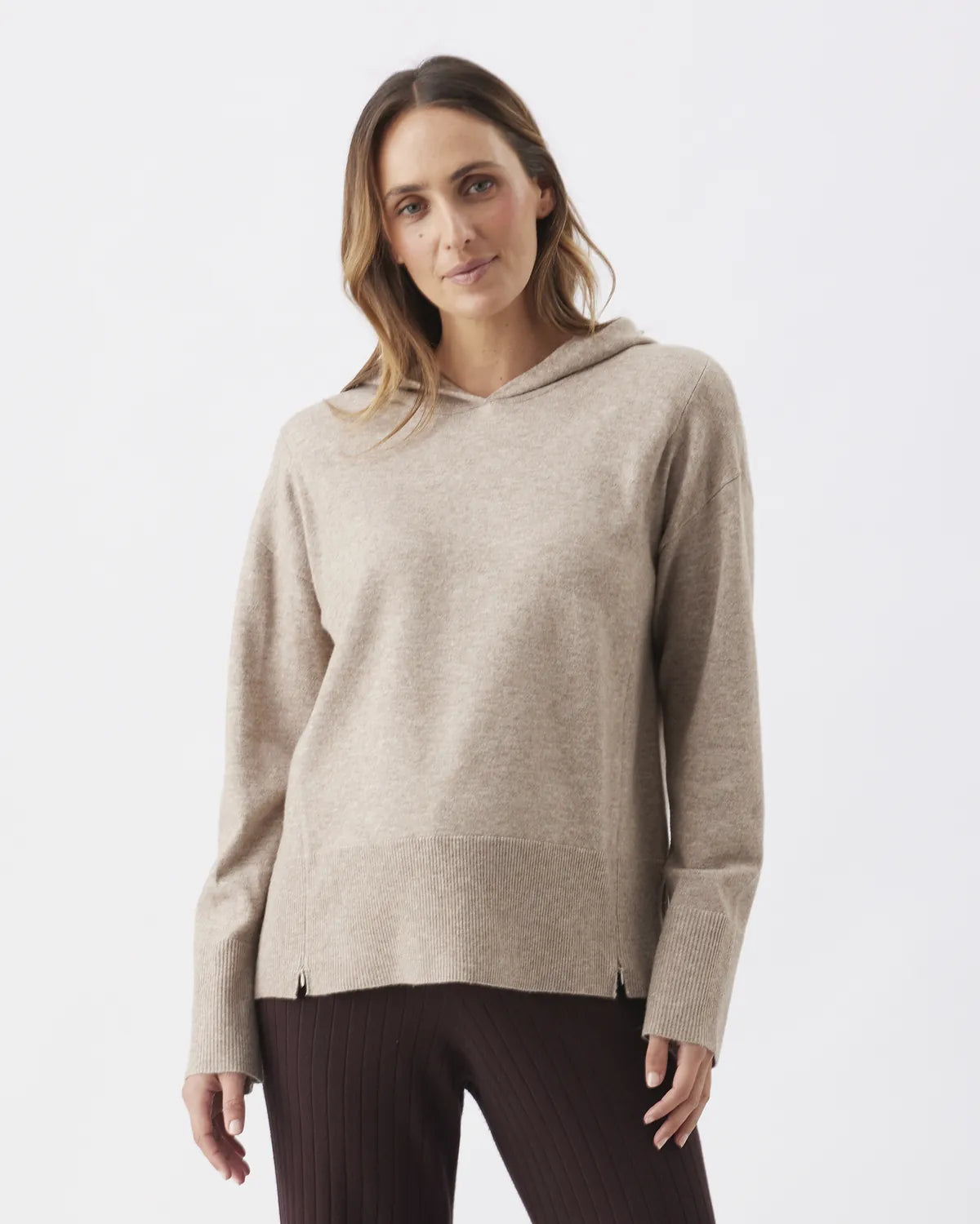 Finley Nursing Knit Hoodie   Latte