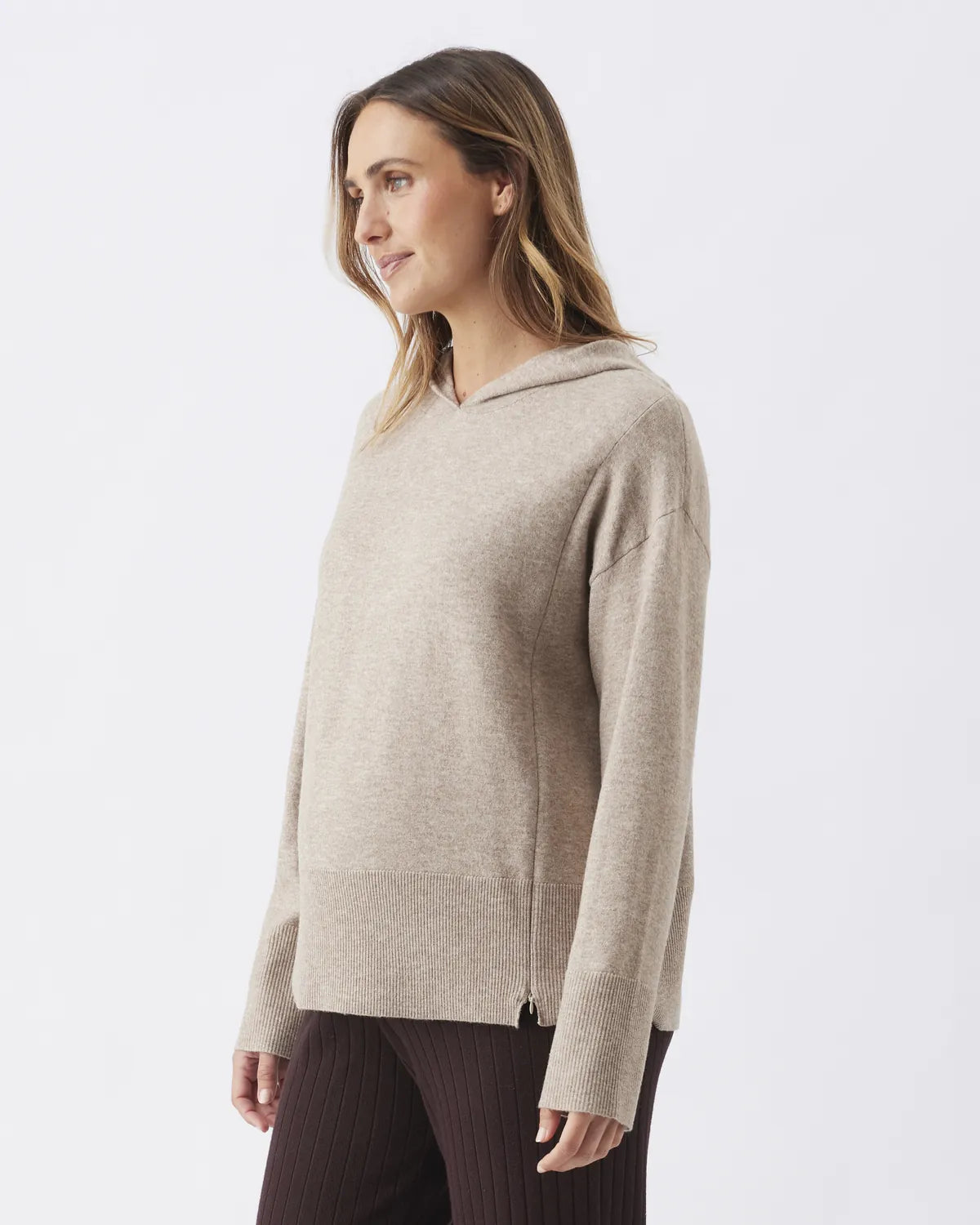 Finley Nursing Knit Hoodie   Latte