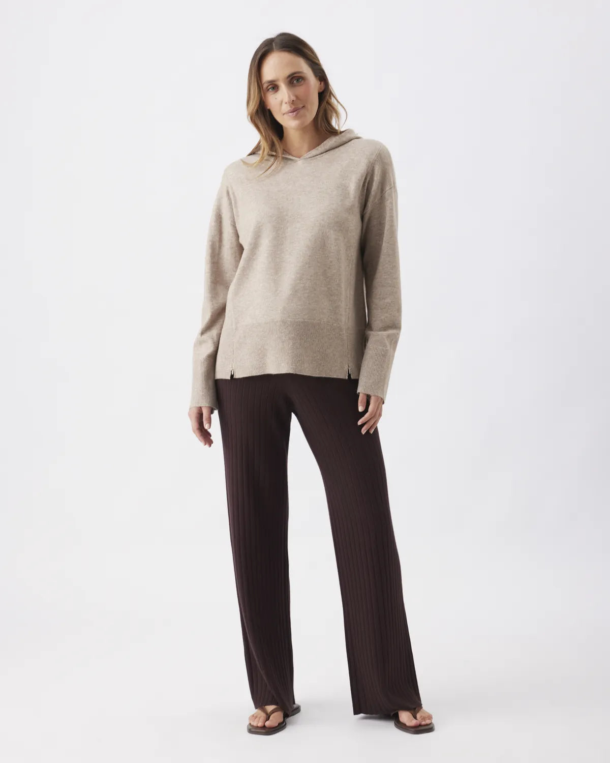 Finley Nursing Knit Hoodie   Latte